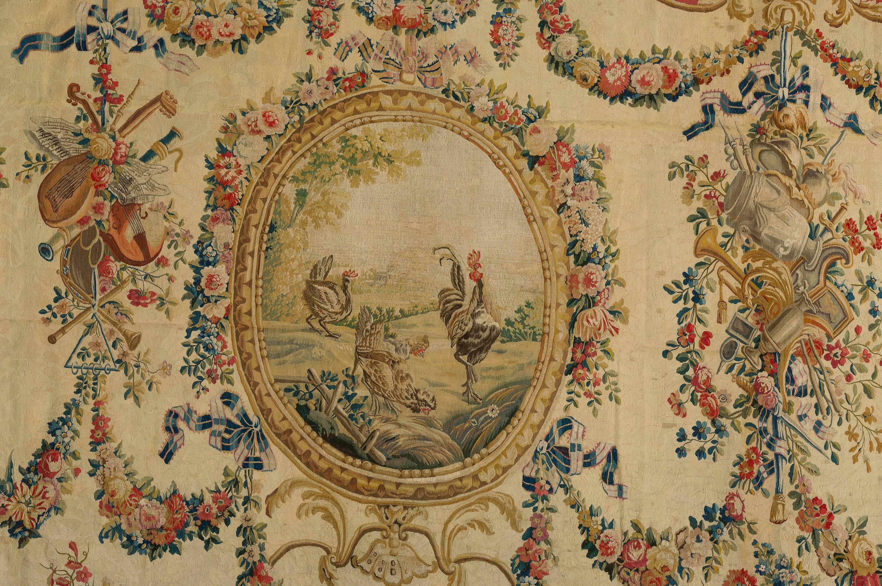 Alentours tapestry
Royal Manufactory of Aubusson
Cartoon after Jean-Baptiste Huet
18th century - Louis XVI period.
 