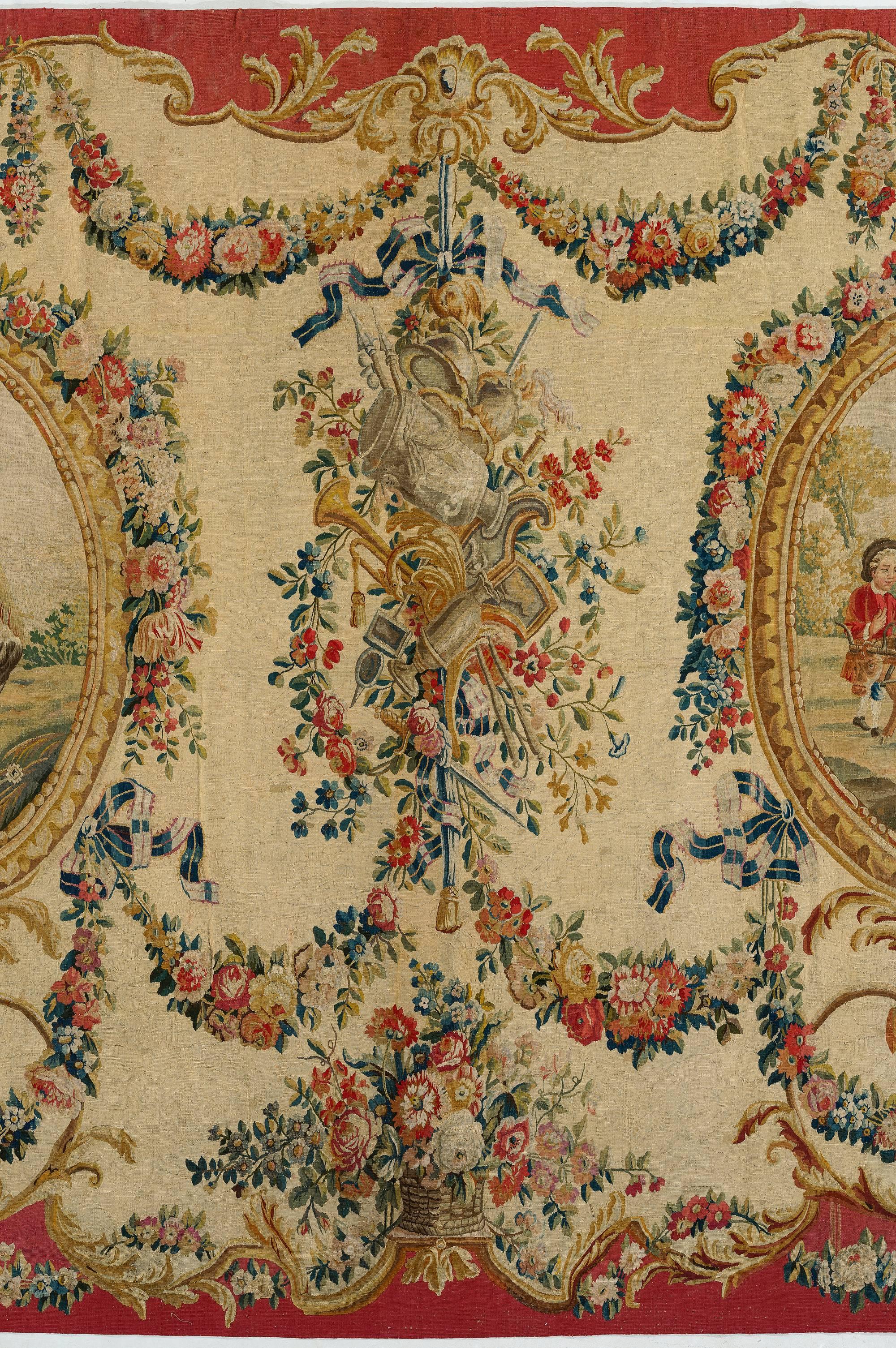 Louis XVI 18th Century Aubusson Alentours Tapestry For Sale