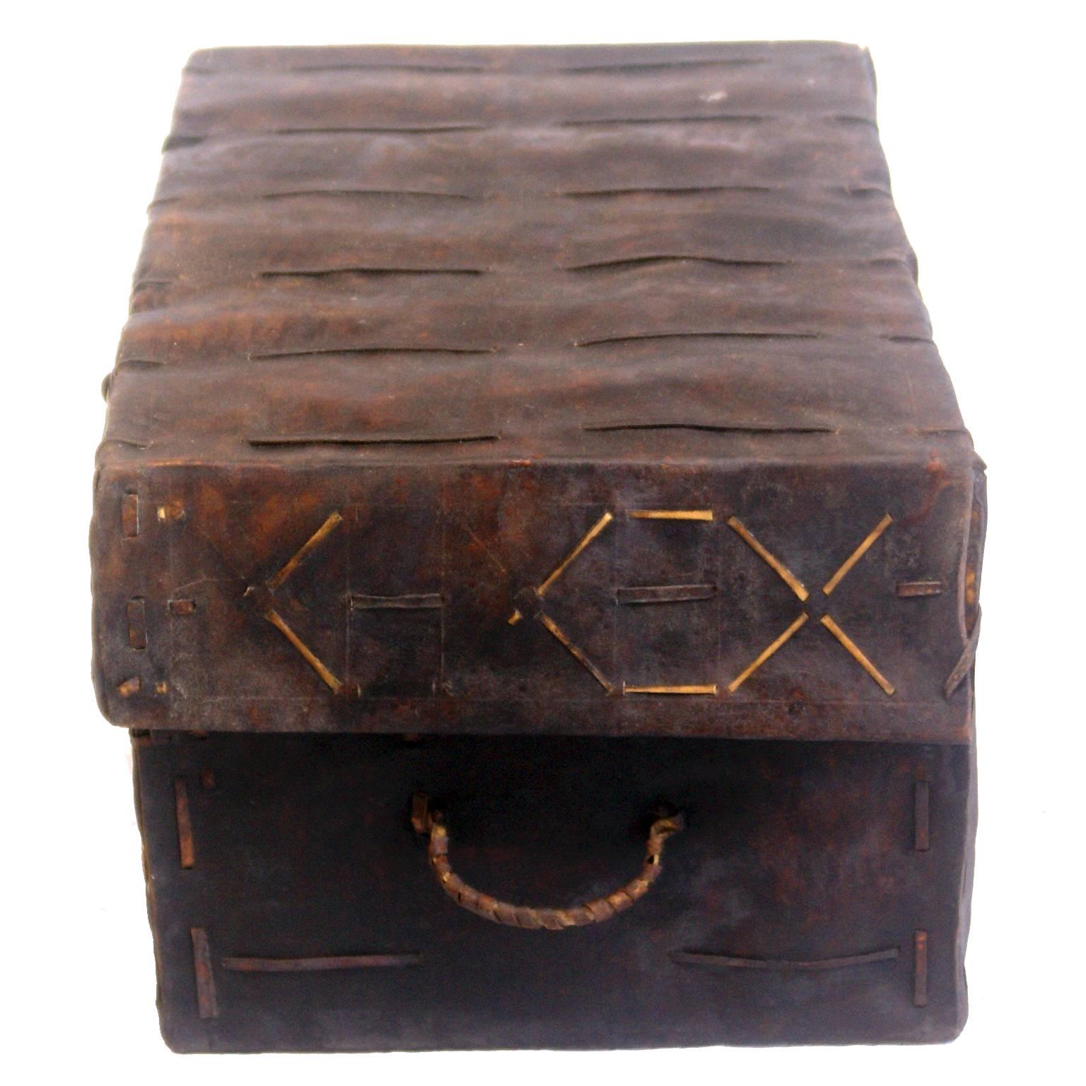 African Rawhide Deeds Box For Sale 1