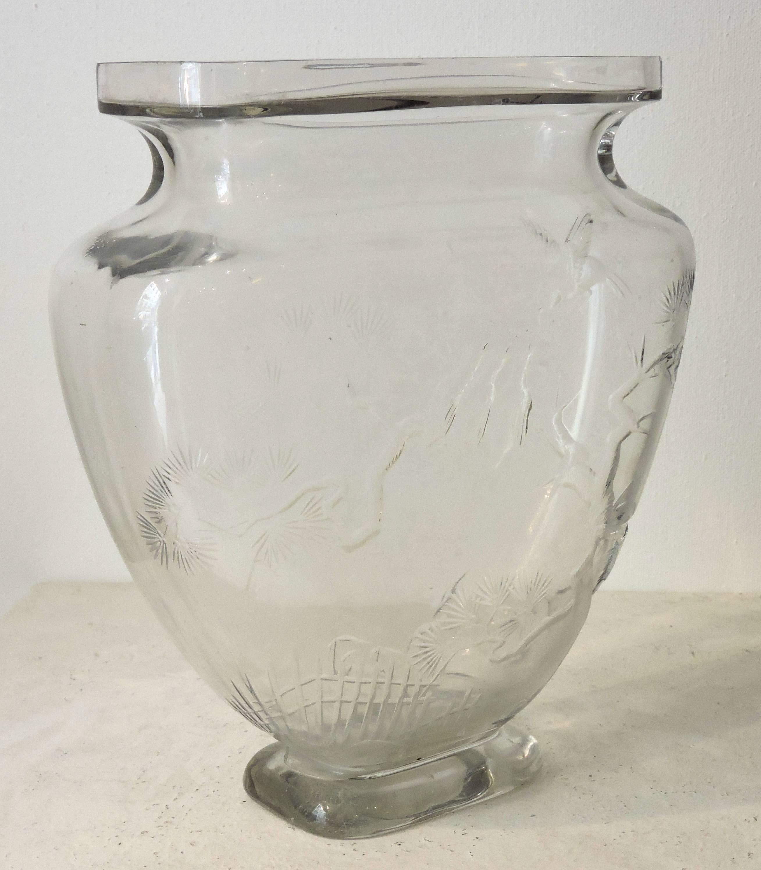 Maison Baccarat Japonisme Crystal Vase, circa 1880 In Good Condition In Saint-Ouen, FR