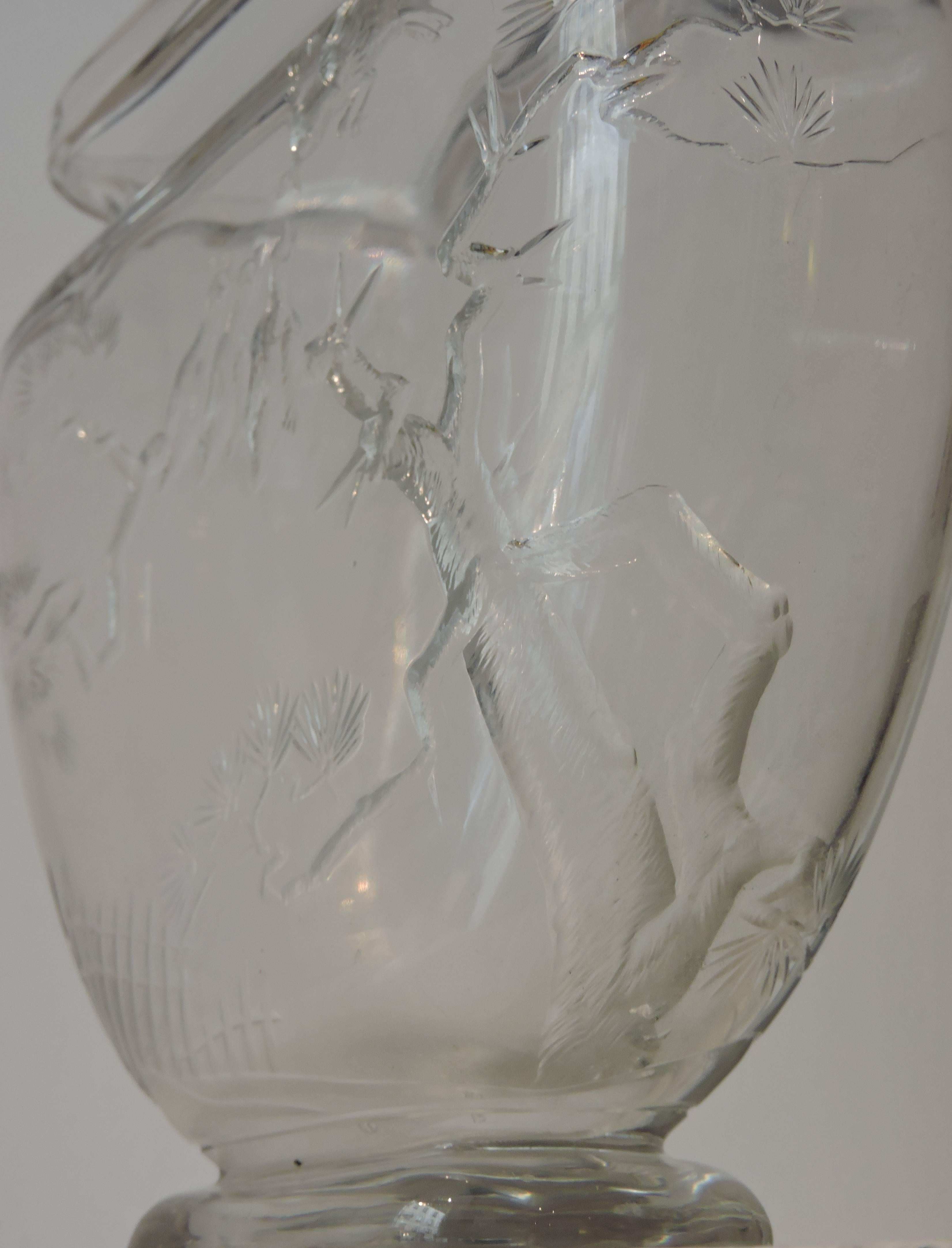 French Maison Baccarat Japonisme Crystal Vase, circa 1880