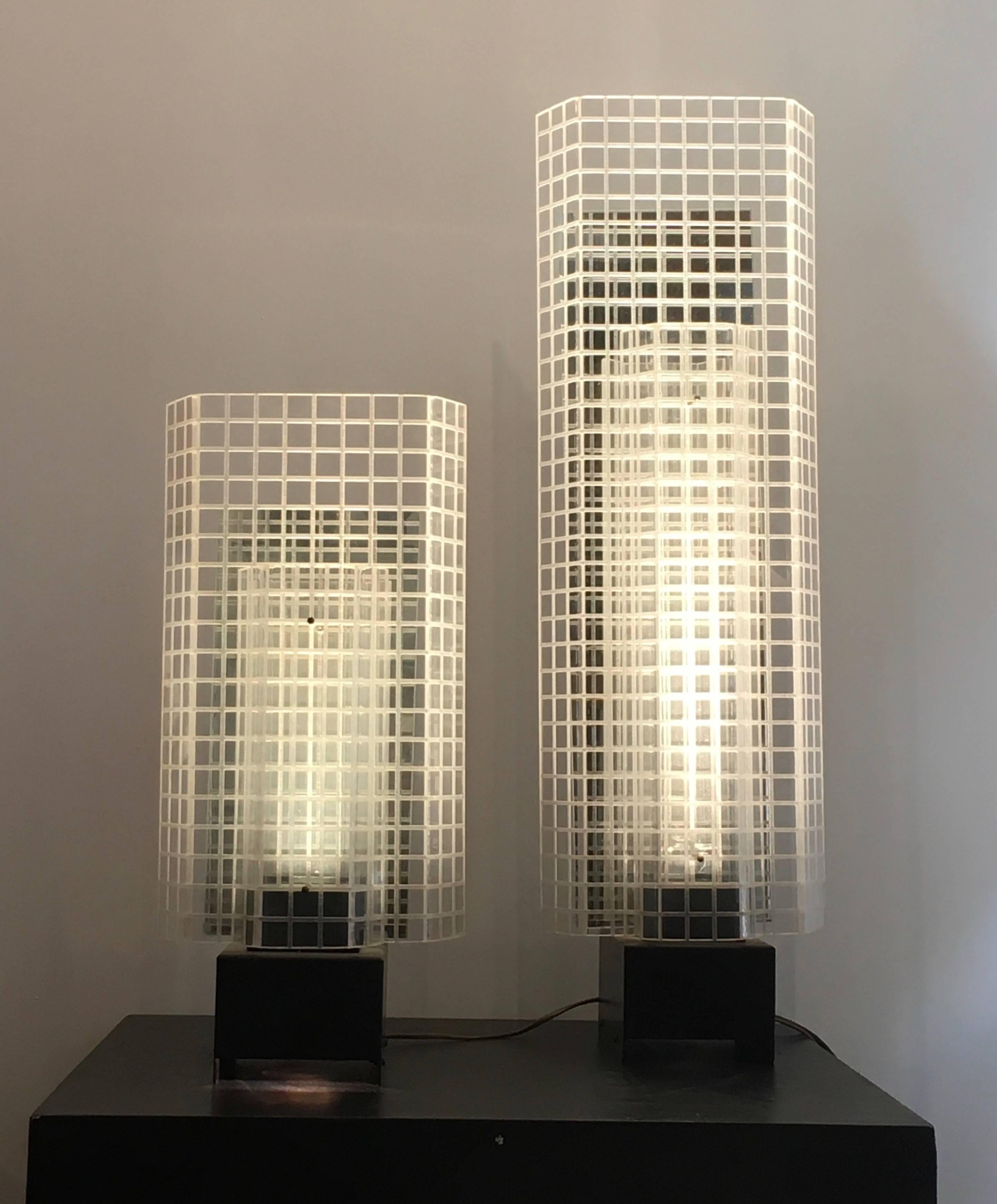 French Set of Three 1980s Design Skyscrapers Table Lamps