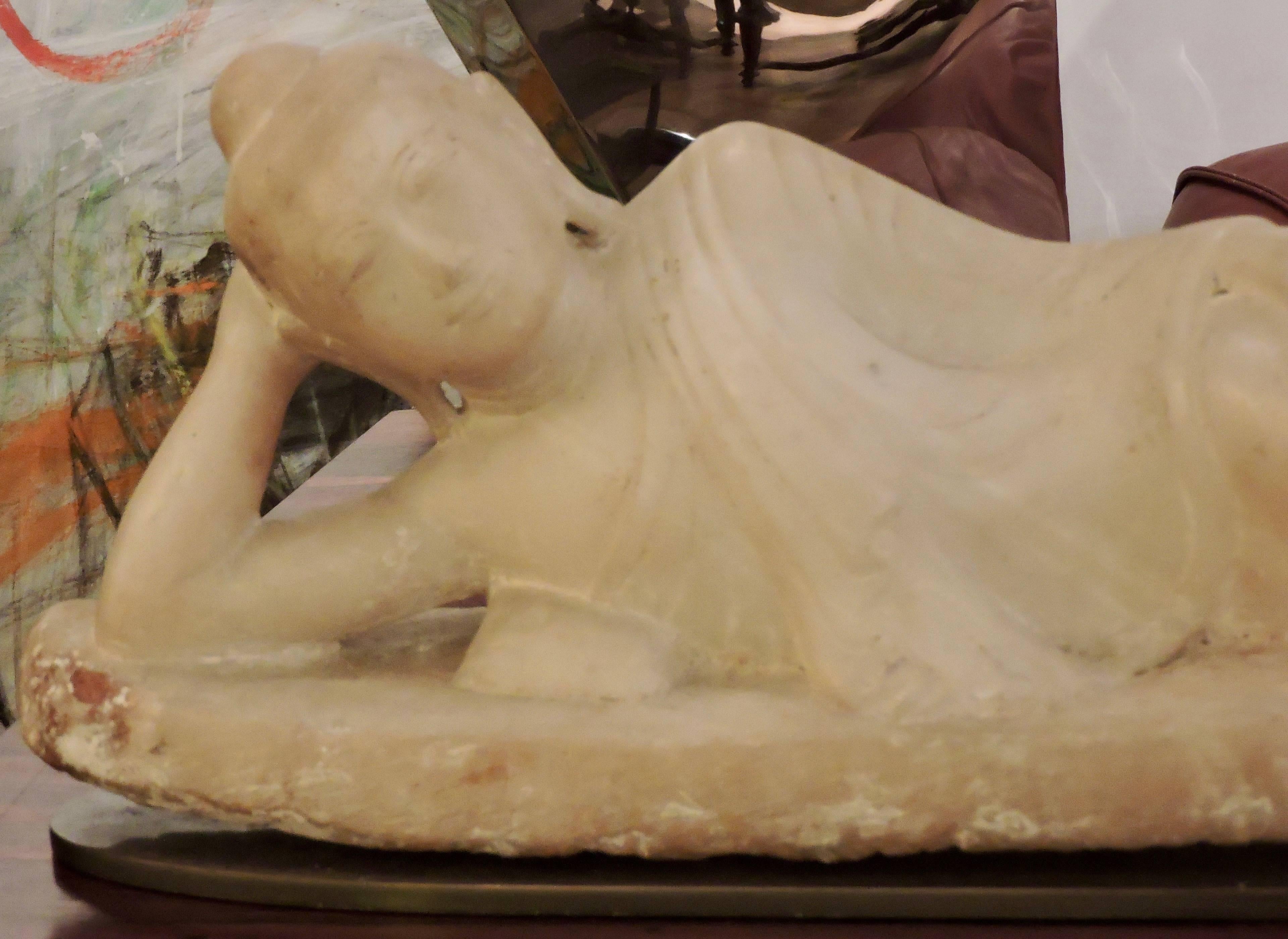 East Asian Burma, a 19th Century Alabaster Reclining Buddha