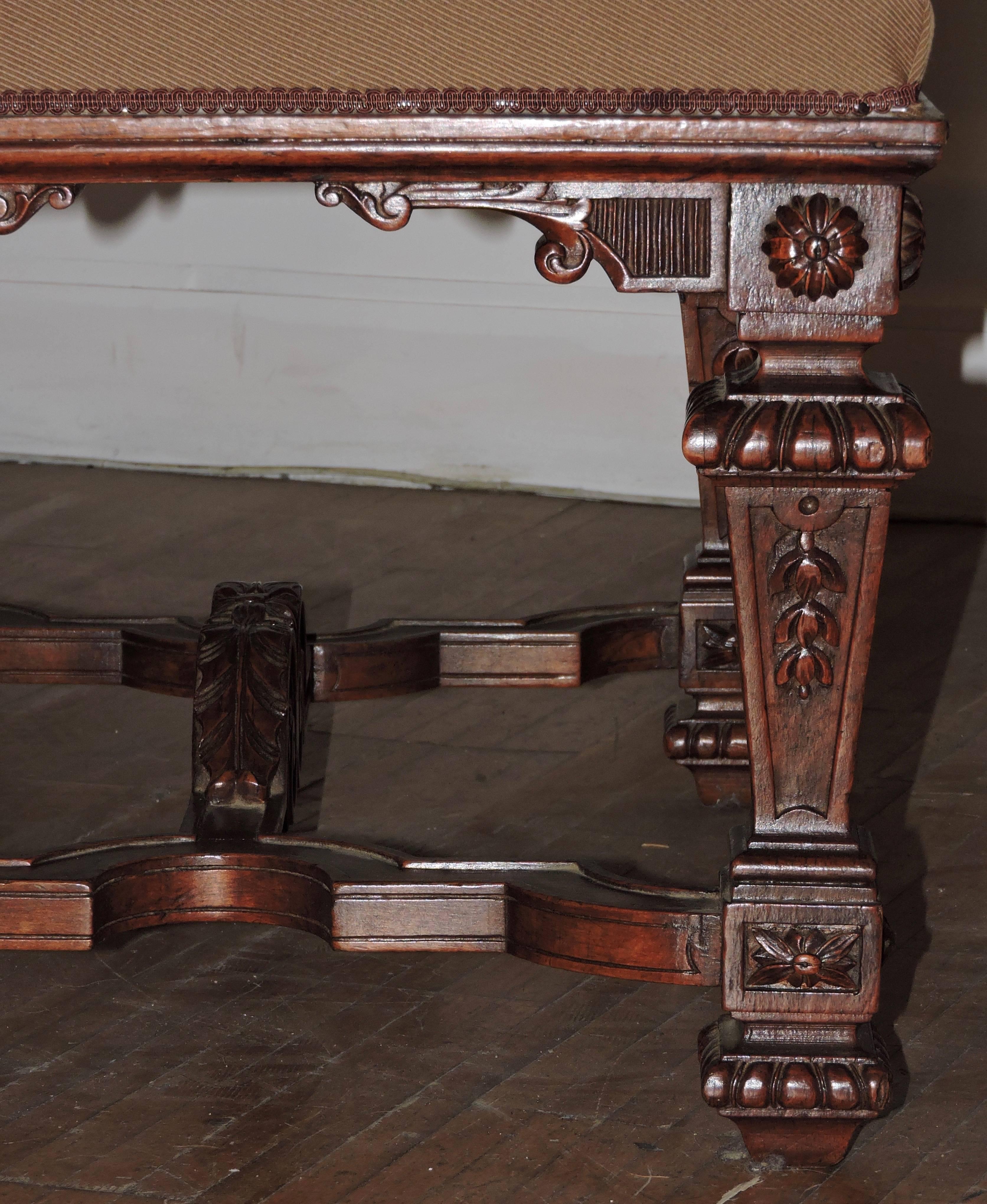 Pair of 19th Century Louis XIV Rectangular Stools In Good Condition In Saint-Ouen, FR