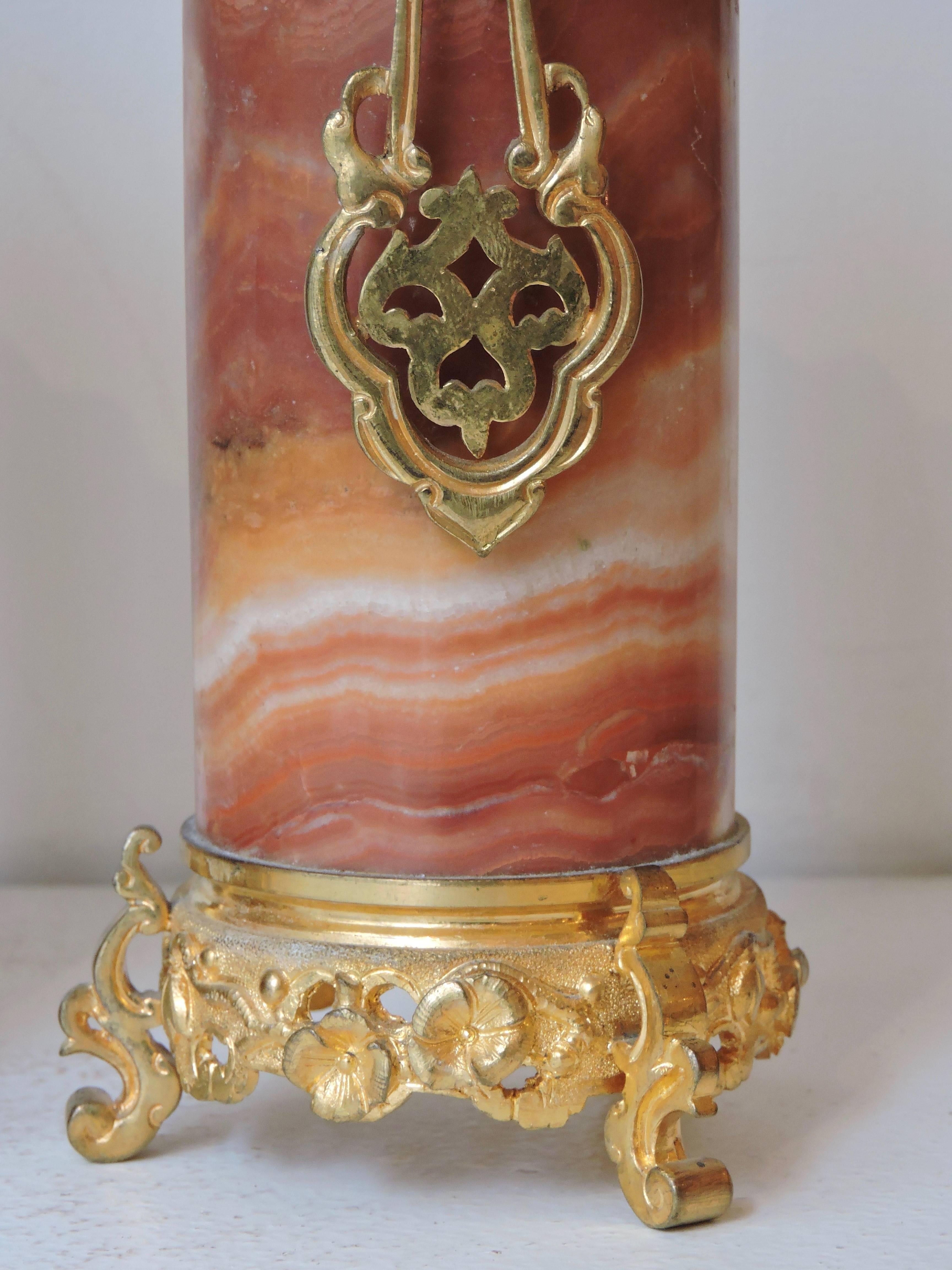 Set of 4 Japonisme Marble, Onyx and Ormolu Vases in the Style of Edouard Lièvre 9