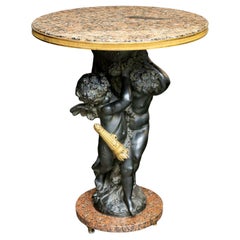 Cupid and Psyche, an Auguste Moreau (1834-1917)  bronze group Gueridon, 1884