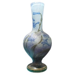 Daum Nancy Art Nouveau Cameo Glass Vase, Jacinthes, France, Circa 1900