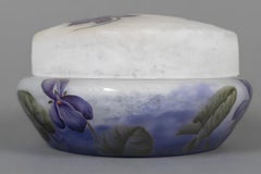 Daum Nancy Art Nouveau Glass Bonbonnière "Violets" circa 1900-1910