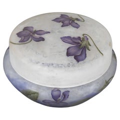 Daum Nancy Art Nouveau Glass Bonbonnière "Violets" circa 1900-1910