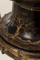 French Japonisme Lacquered Metal Jardinière on Ormolu Stand Signed Marnyhac