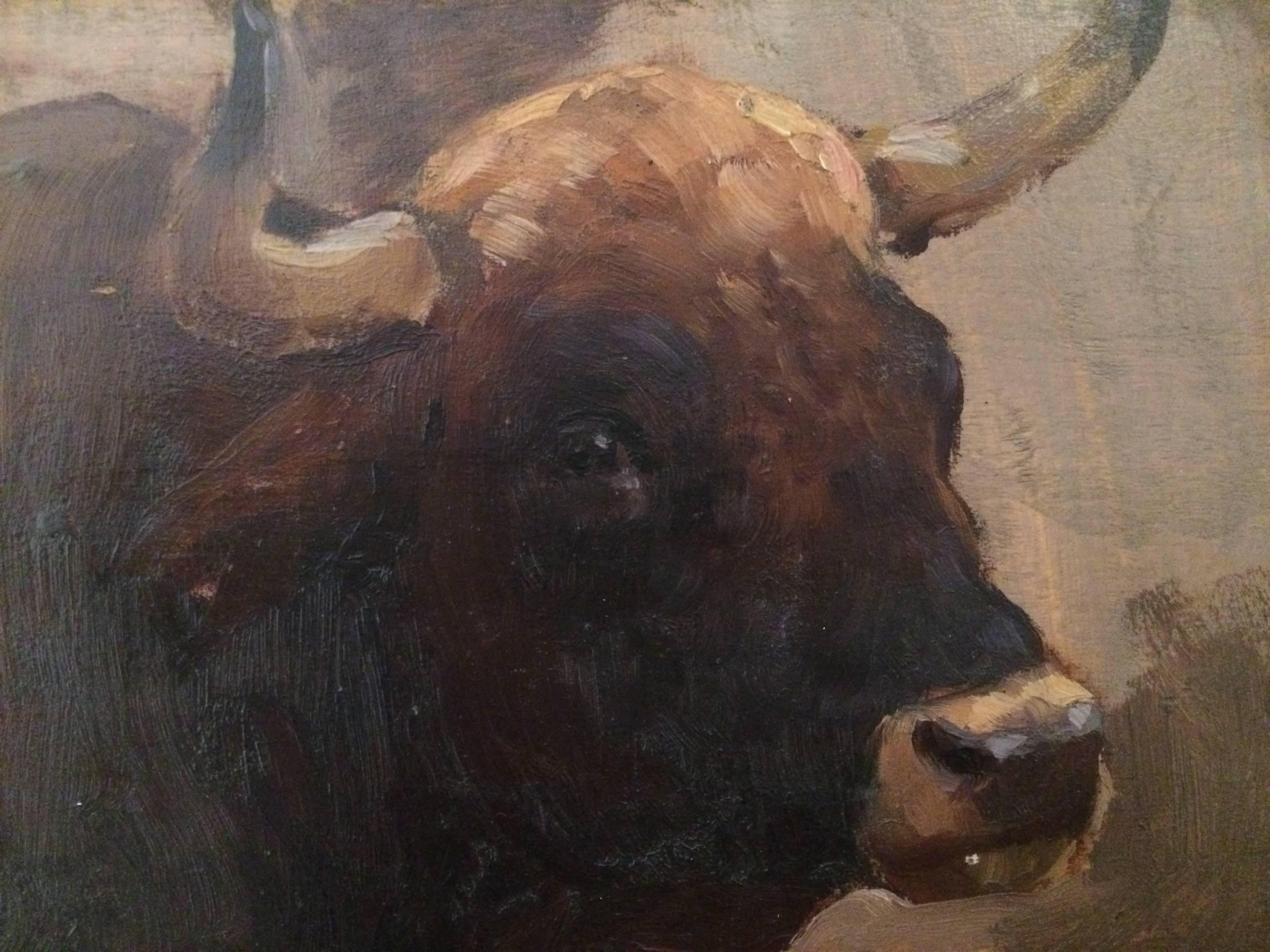 French Felix Planquette, 19th Century Charming Study of a Bull