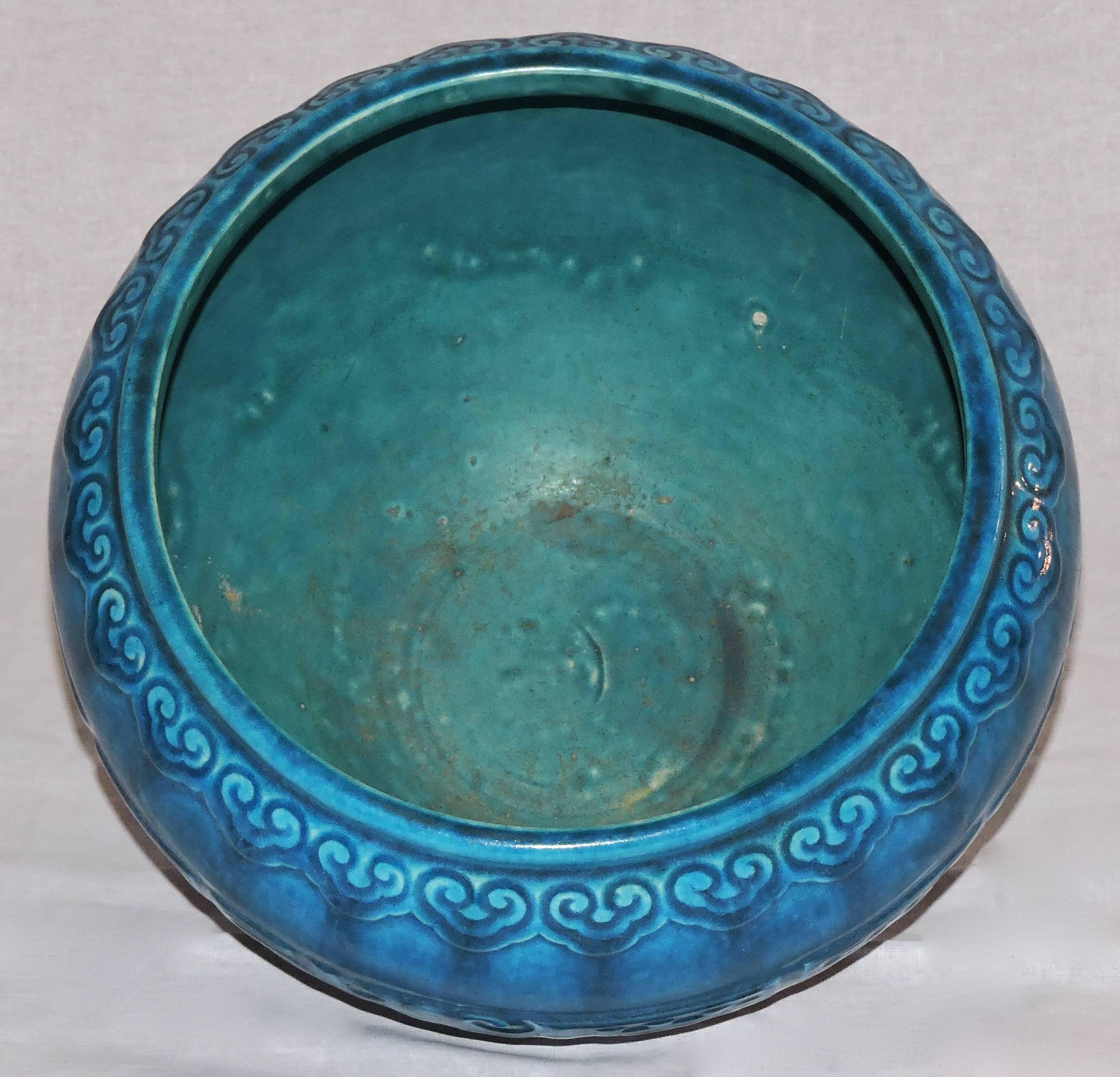 Chinese Export Théodore Deck Blue-Persian Faience Cachepot