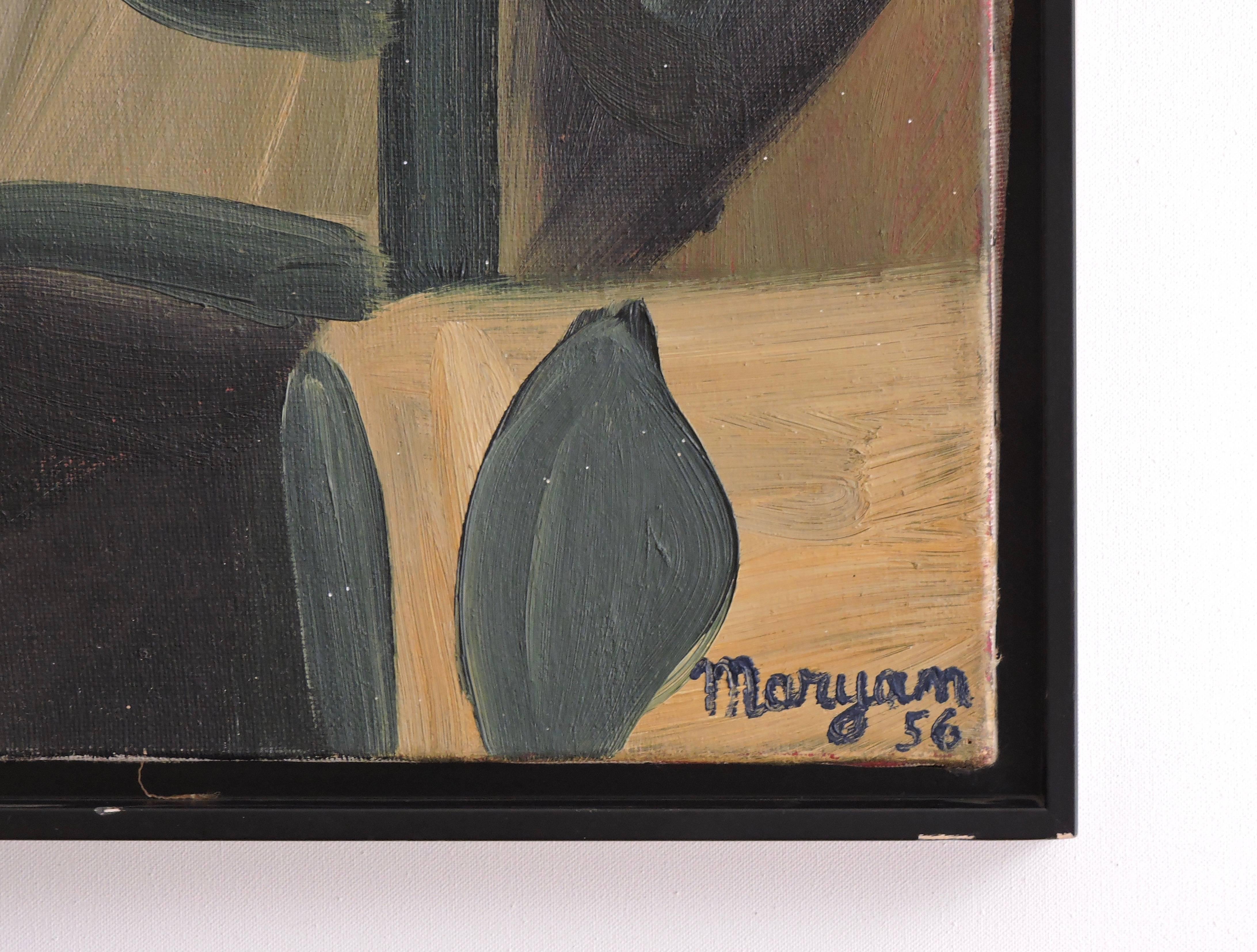 Français Peinture exceptionnelle de Maryan S. Maryan:: huile sur toile:: 1956