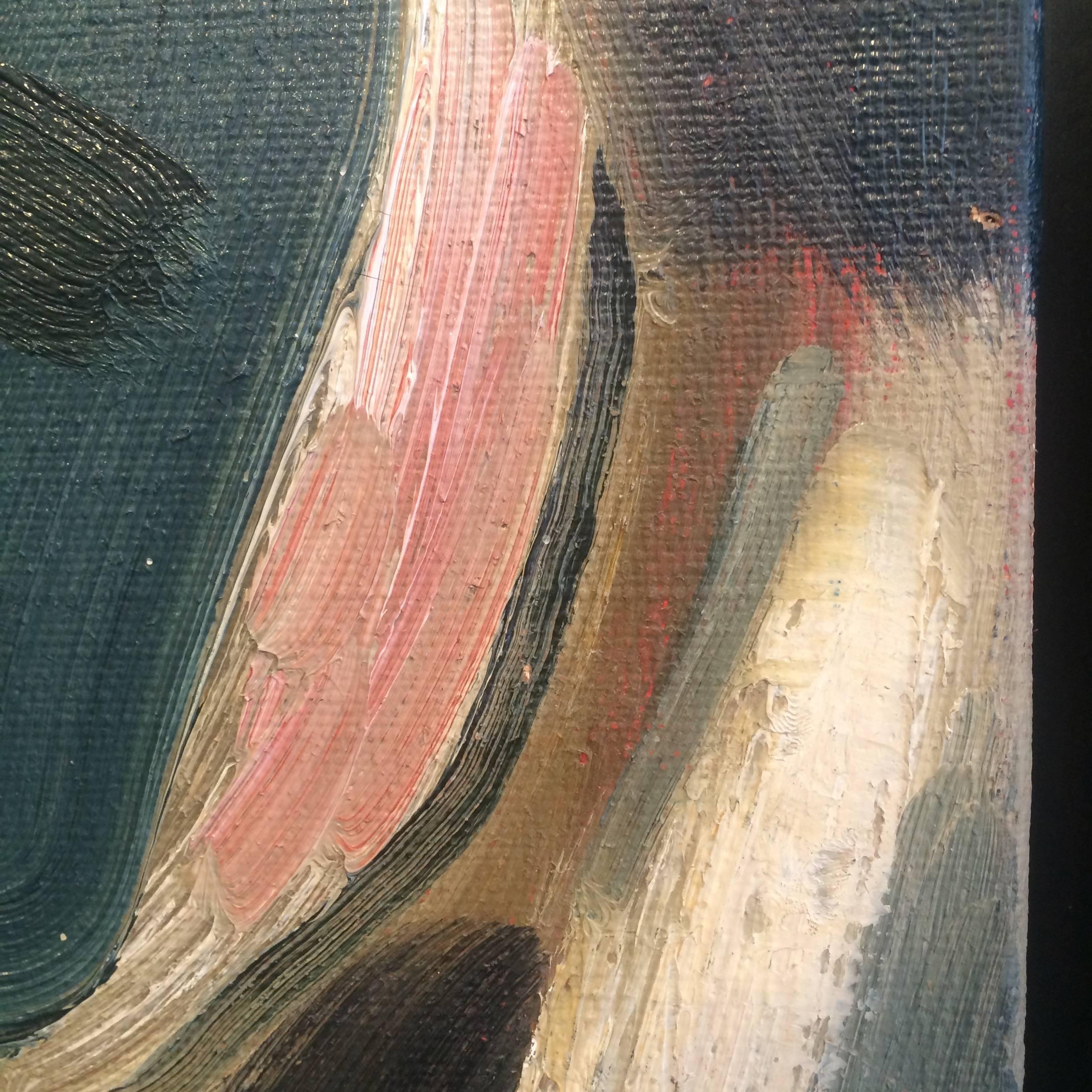 20ième siècle Peinture exceptionnelle de Maryan S. Maryan:: huile sur toile:: 1956