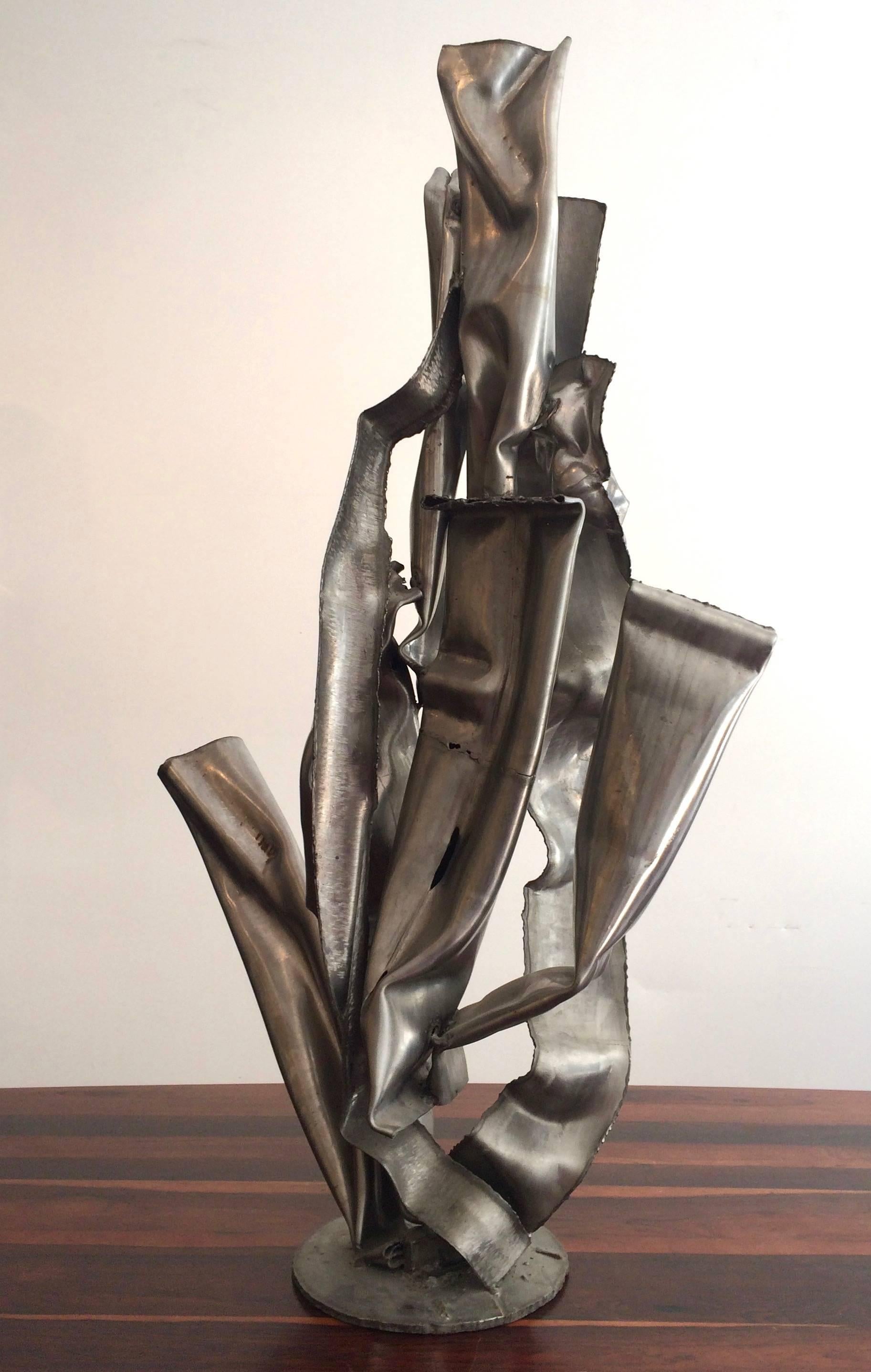 Mid-Century Modern Welded Steel Sculpture by Albert Feraud, 1979