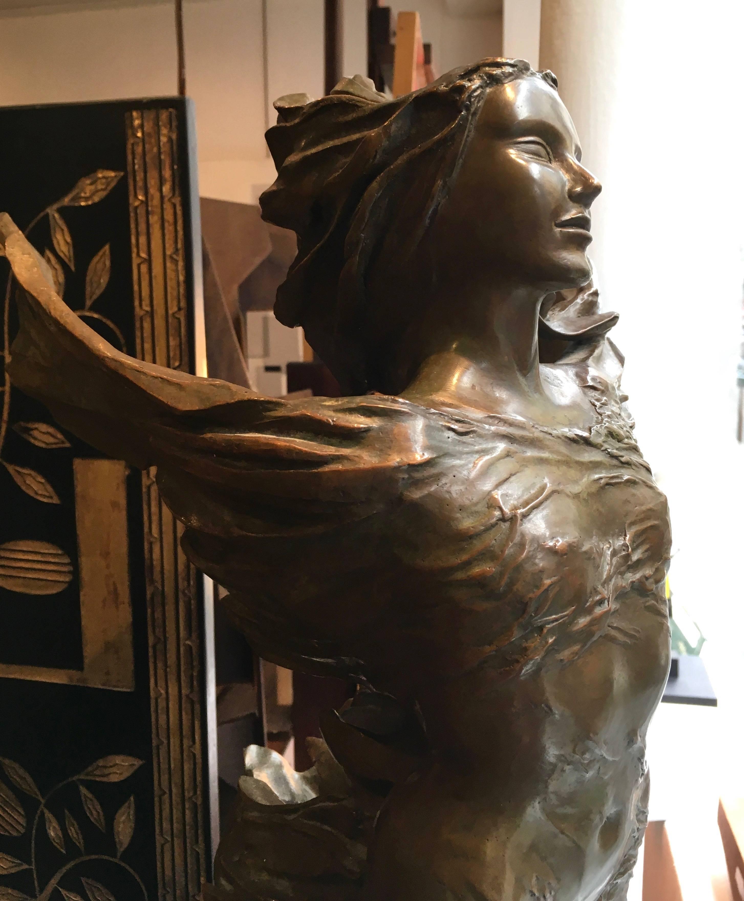 She Is Freedom ‘Serenity’, Bronze Sculpture by Robert Seguineau 1