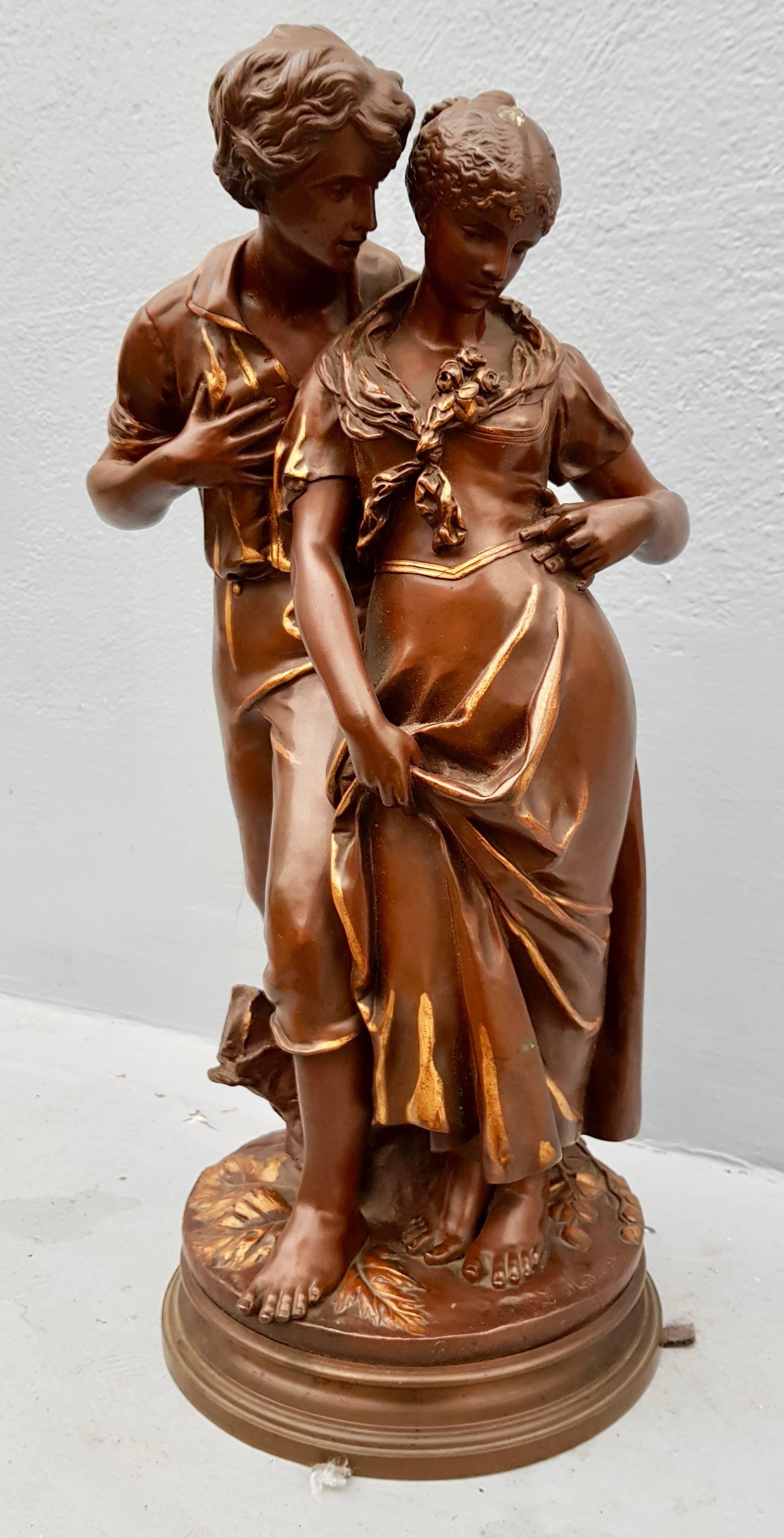 Lampe Sculpture Bronze Art Nouveau Luca Madrassi 1890 - Femme Porteuse D'eau, Révisée