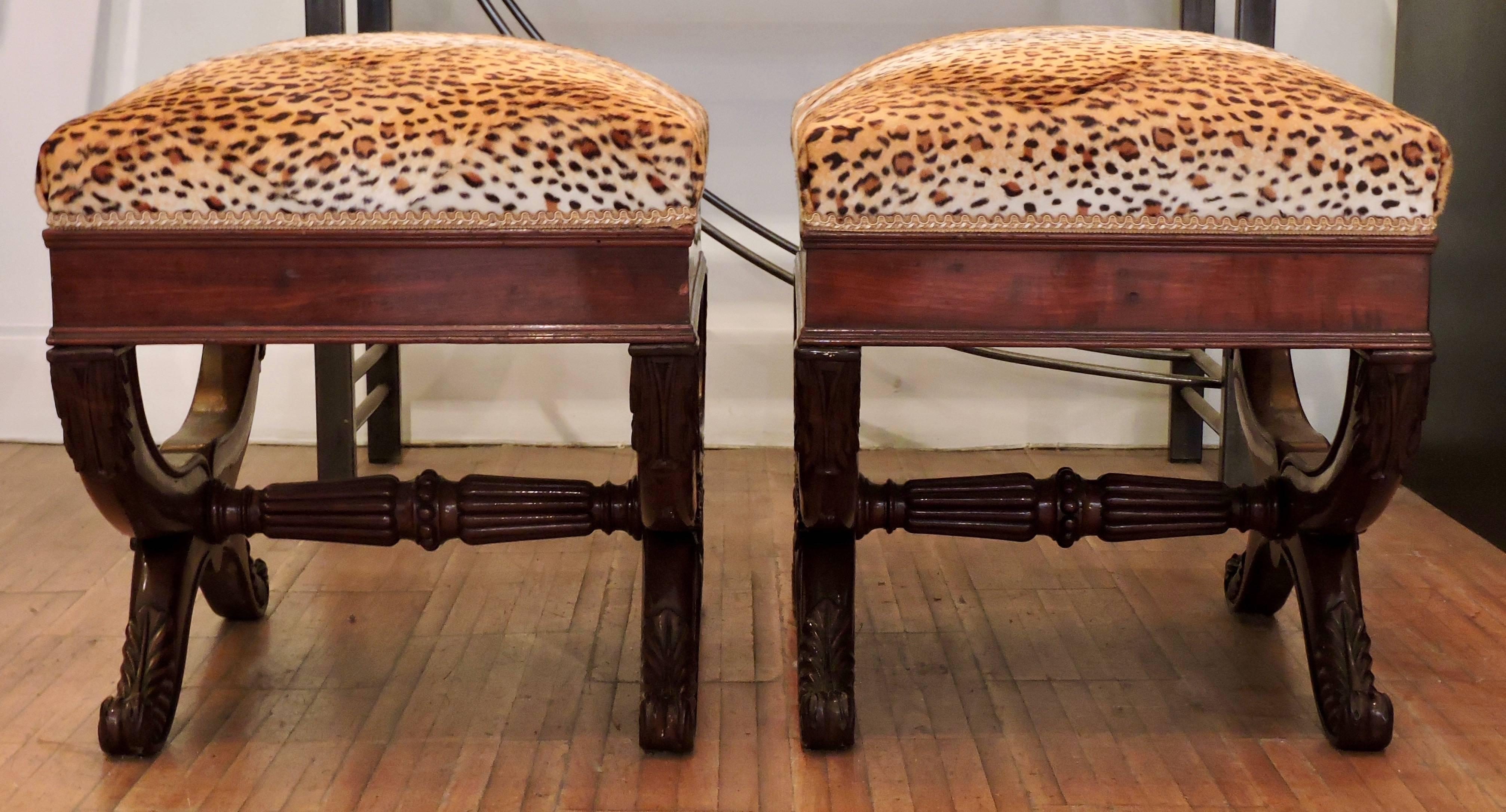 Early 19th Century Pair of Empire French Curule Stools