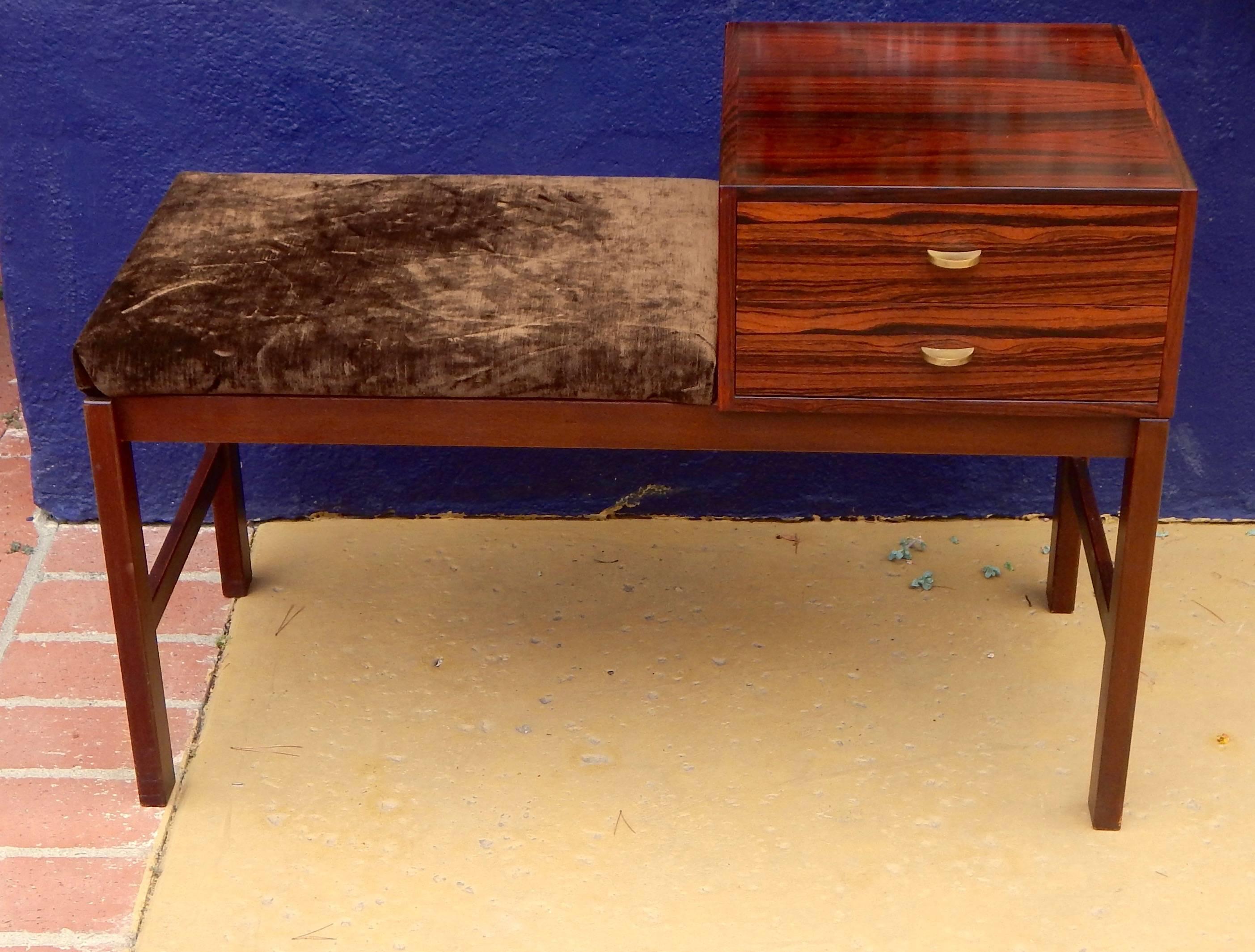 Mid-Century Modern Swedish Rosewood Bench Chest, circa 1960