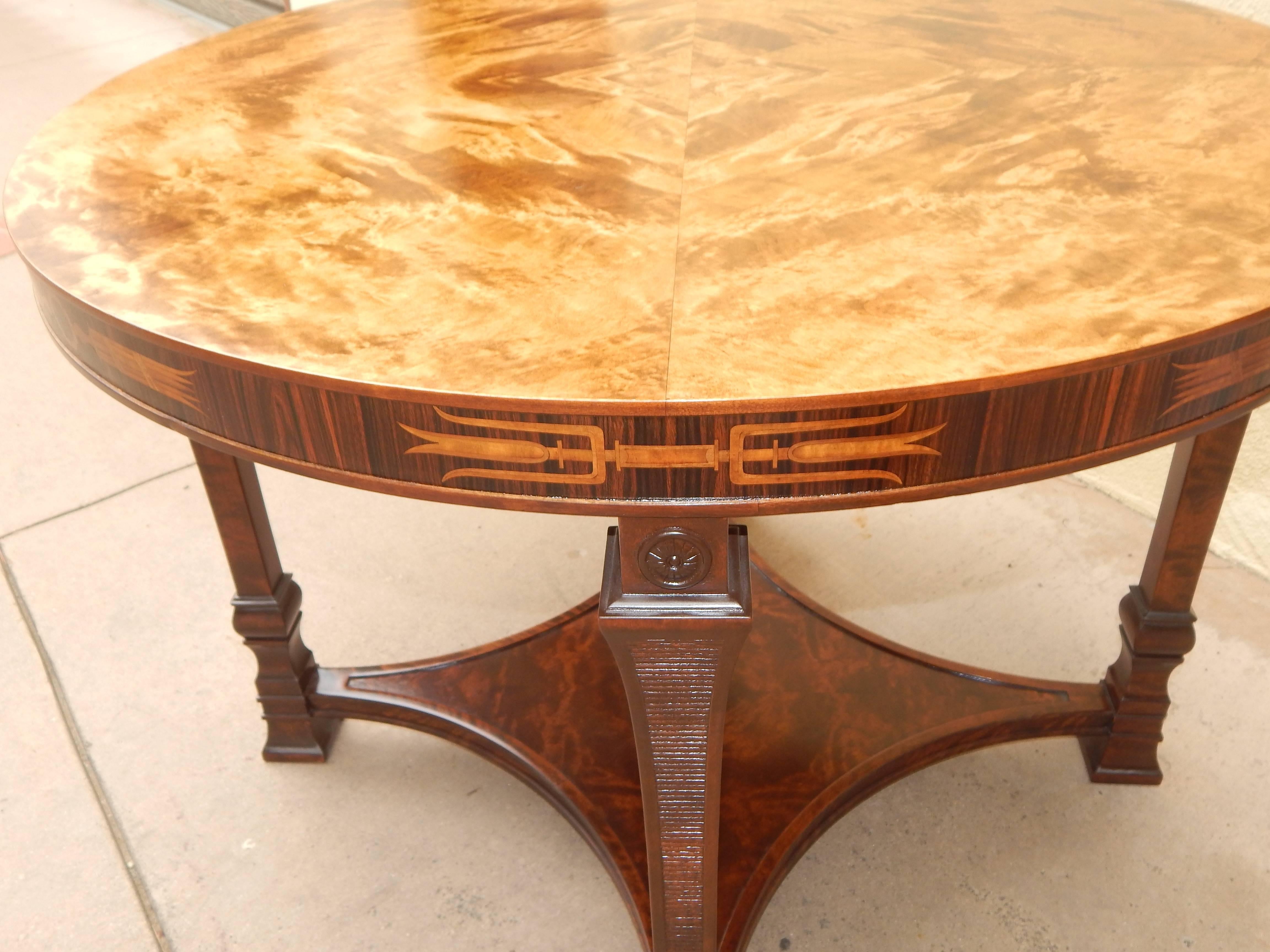 Early 20th Century Swedish Art Deco Inlaid Table-Carl Malmsten for Smf, circa 1920 For Sale
