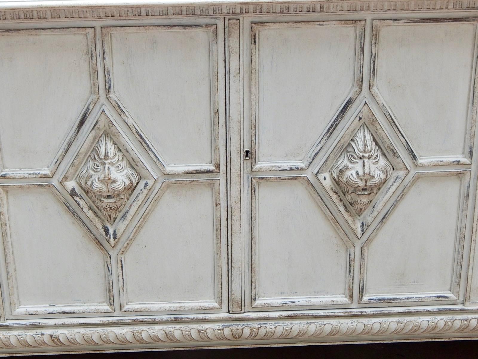 Swedish Neo-Gothic Storage Cabinet in Gustavian Painted Finish, circa 1920 For Sale 4