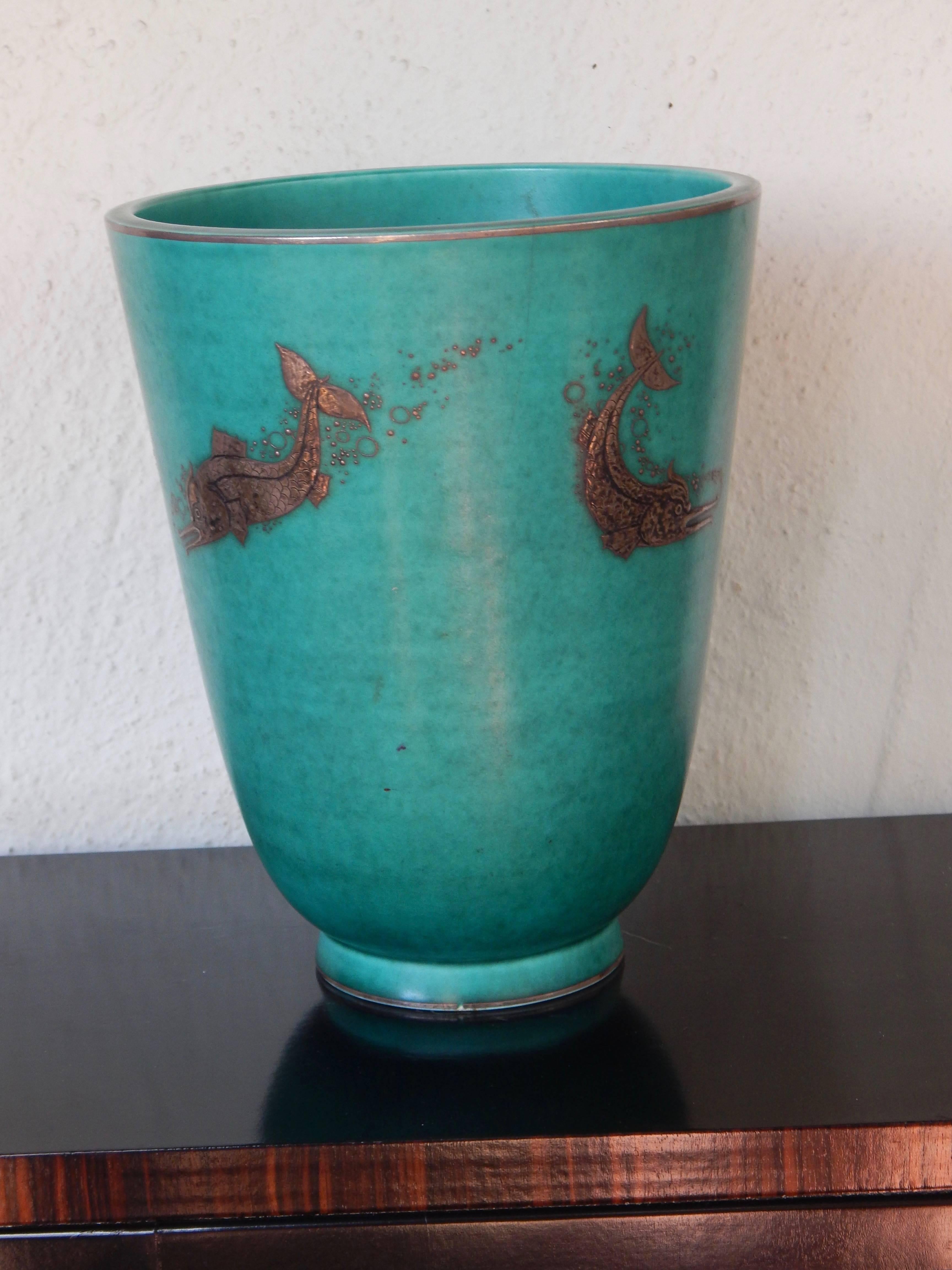 William Kåge-argenta Vase for Gustavsberg, circa 1940 For Sale 1