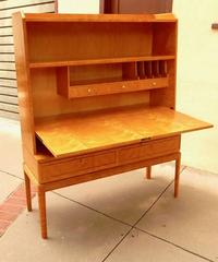 Swedish Art Moderne Dry Bar or Desk in Golden Flame Birch, circa 1940