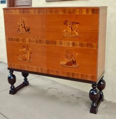 Swedish Art Deco Inlaid Storage Cabinet-Reiners Mobler Mjölby, Sweden, 1943