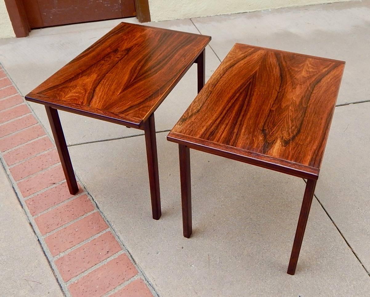 Pair of Swedish Mid-Century Modern Rosewood Side Tables by Tiljstrom, 1960 In Excellent Condition In Richmond, VA