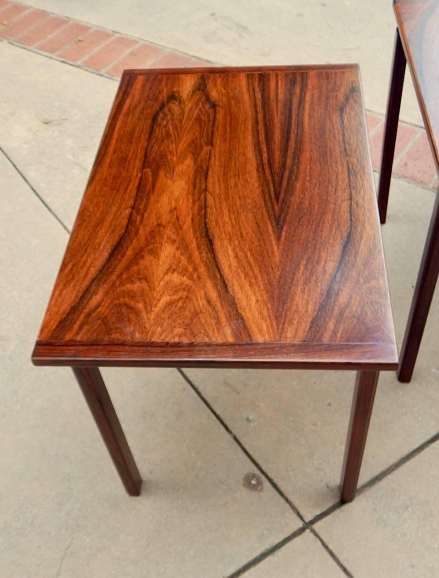 Mid-20th Century Pair of Swedish Mid-Century Modern Rosewood Side Tables by Tiljstrom, 1960