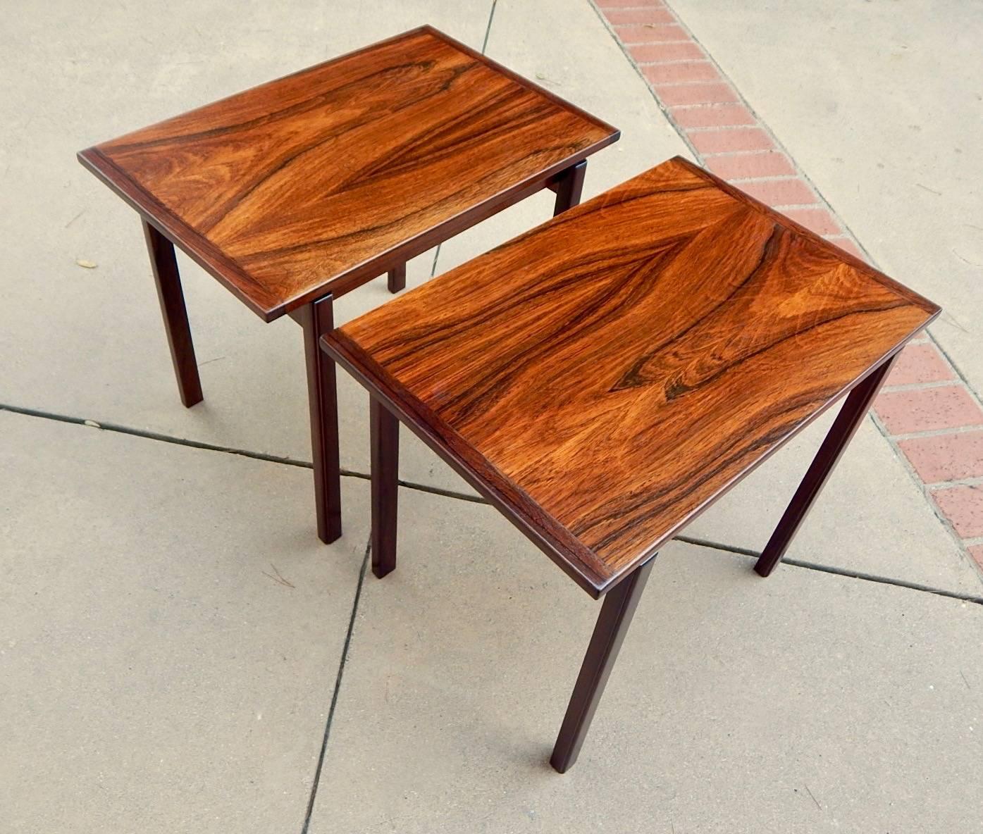 Pair of Swedish Mid-Century Modern Rosewood Side Tables by Tiljstrom, 1960 1