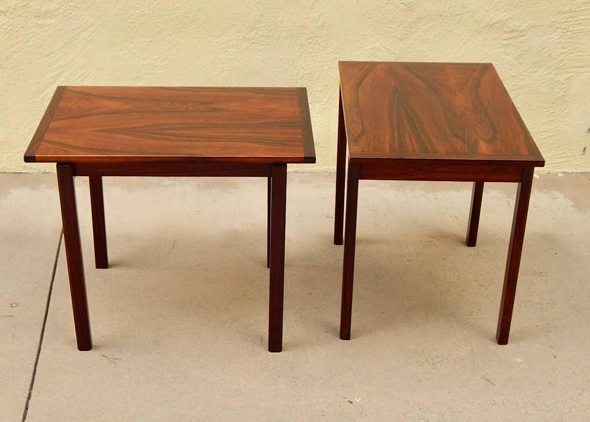 Pair of Swedish Mid-Century Modern Rosewood Side Tables by Tiljstrom, 1960 2