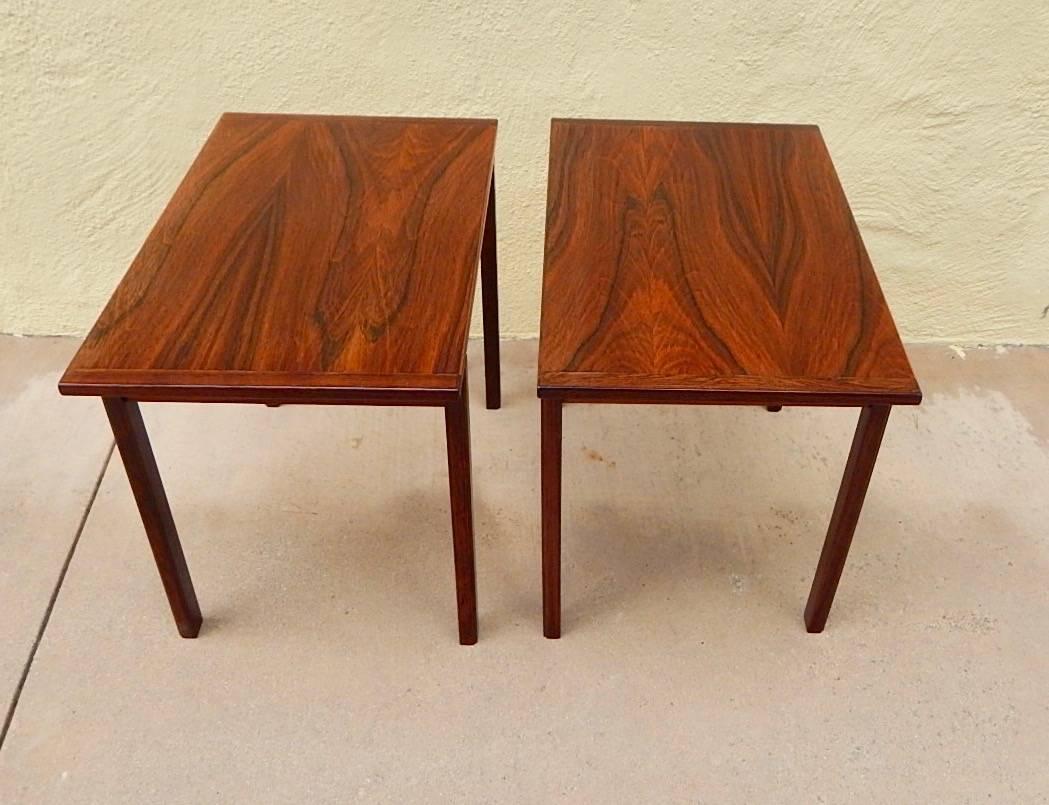 Pair of Swedish Mid-Century Modern Rosewood Side Tables by Tiljstrom, 1960 3