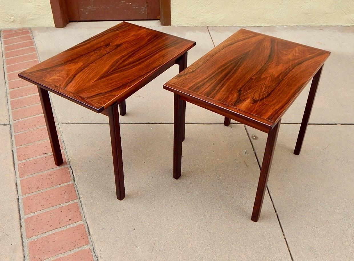 Pair of Swedish Mid-Century Modern Rosewood Side Tables by Tiljstrom, 1960 4