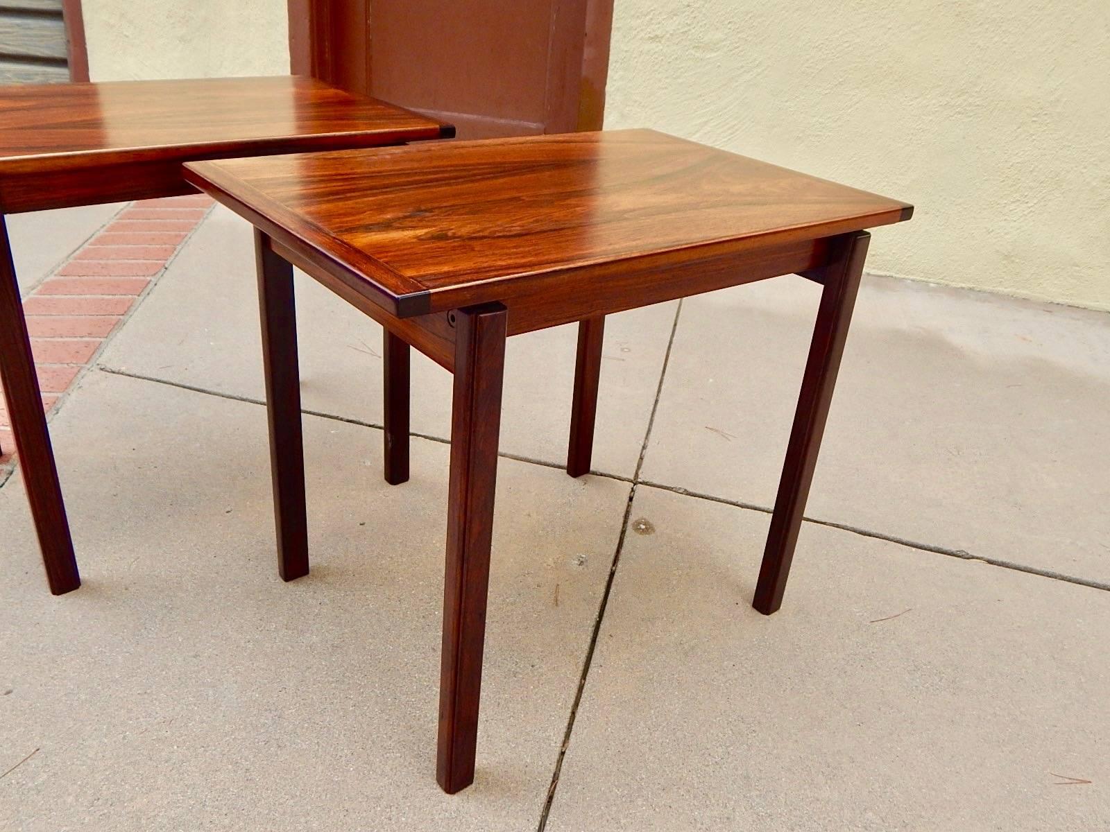 Pair of Swedish Mid-Century Modern Rosewood Side Tables by Tiljstrom, 1960 5