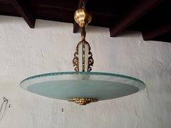 Swedish Mid-20th Century Sandblasted Hanging Fixture by Orrefor, circa 1950