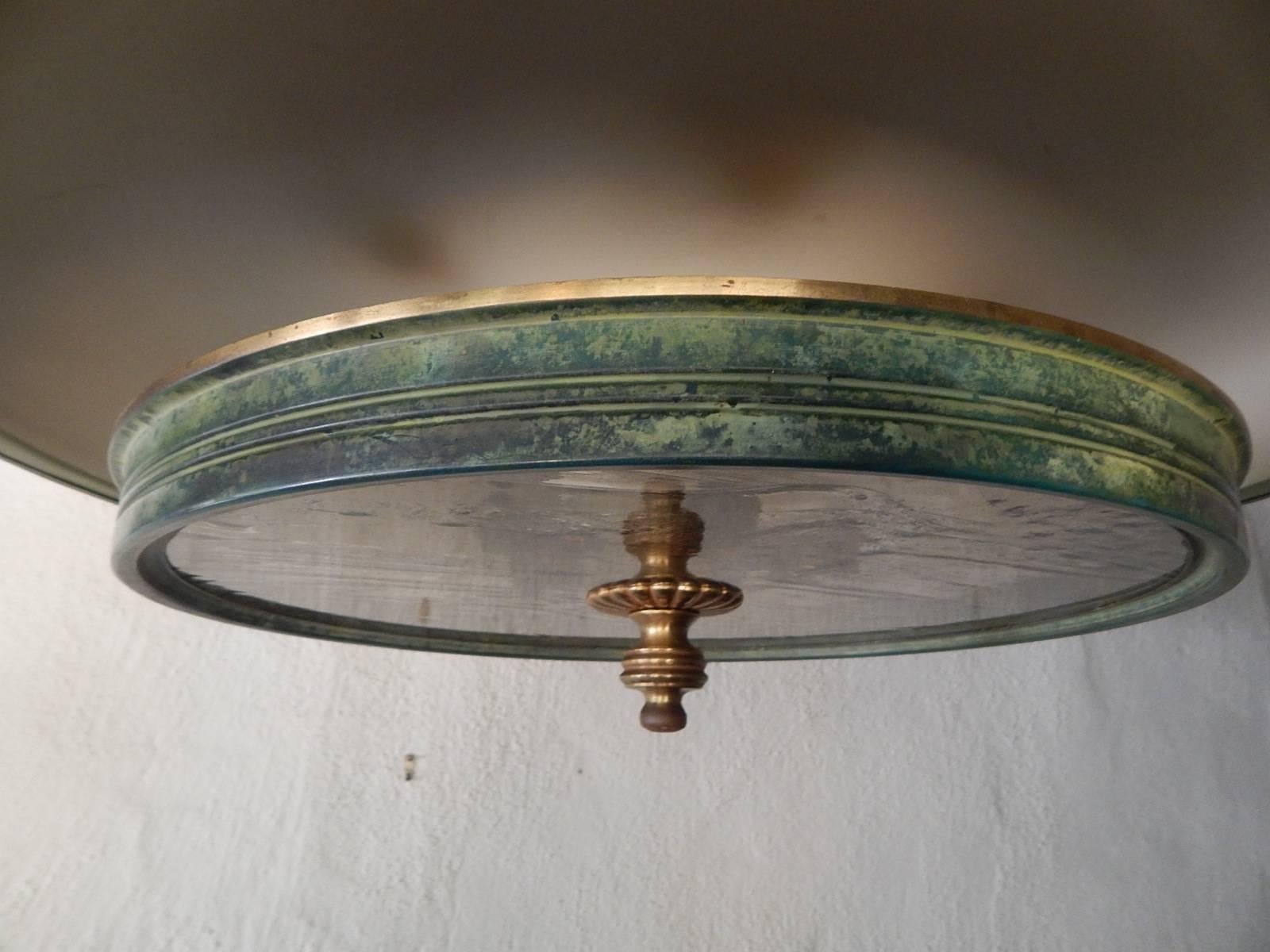 Swedish Art Deco Gustavian Inspired Plafond Hanging Fixture, circa 1930 In Good Condition In Richmond, VA