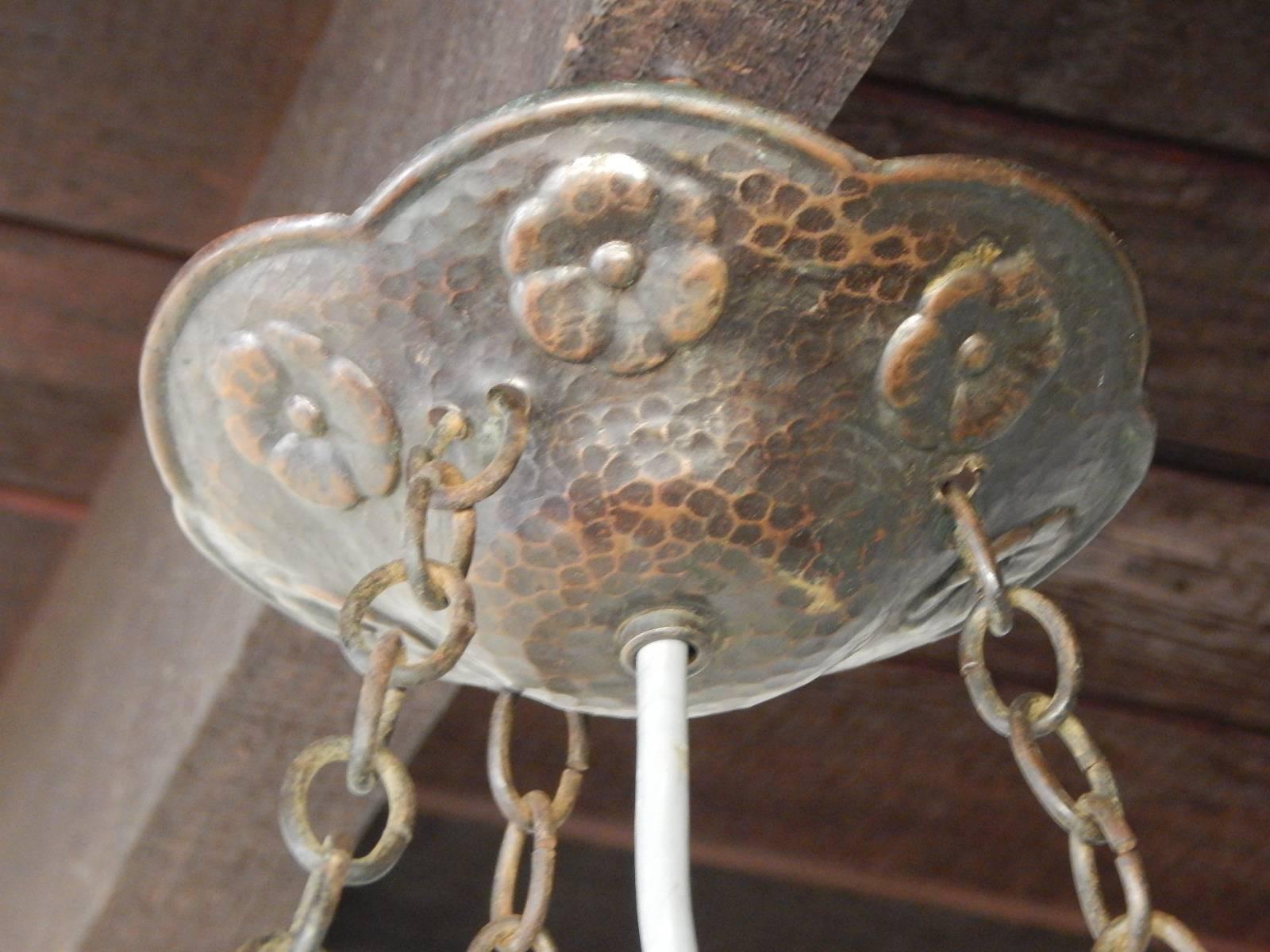 hammered copper chandelier