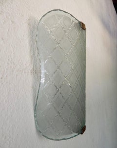 Swedish Moderne Etched Glass Wall Sconce, circa 1940