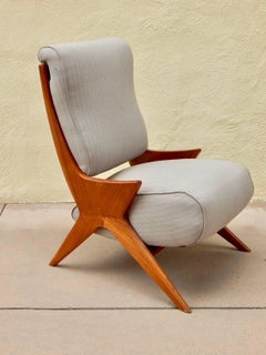 Argentine Americano Funcional Mid-Century Slipper Chair 1950s