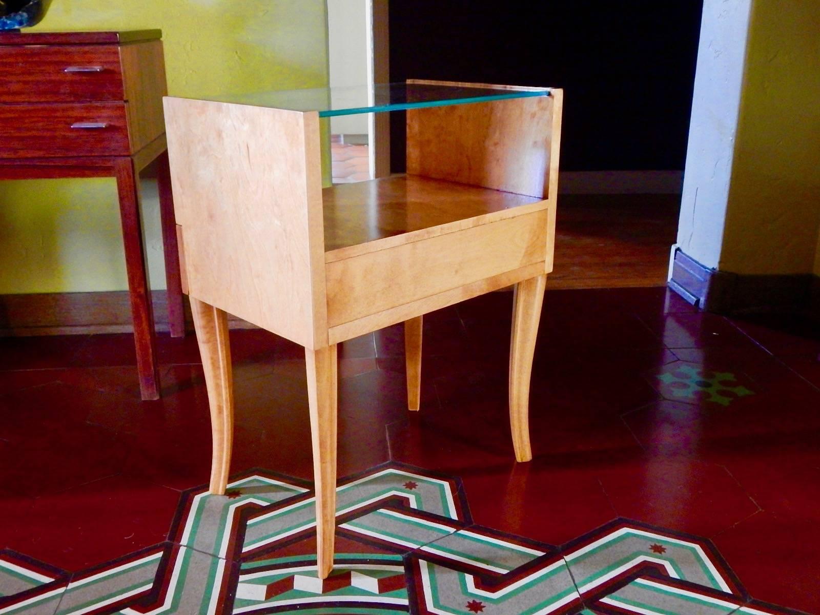 Mid-20th Century Swedish Moderne Side Table in Golden Flame Birch circa 1940 For Sale