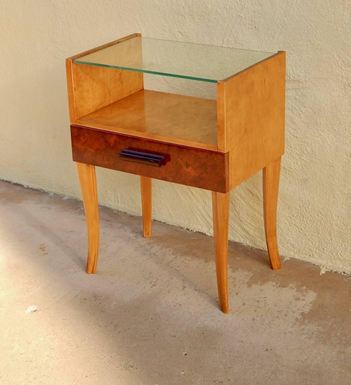 Art Deco Swedish Moderne Side Table in Golden Flame Birch circa 1940 For Sale