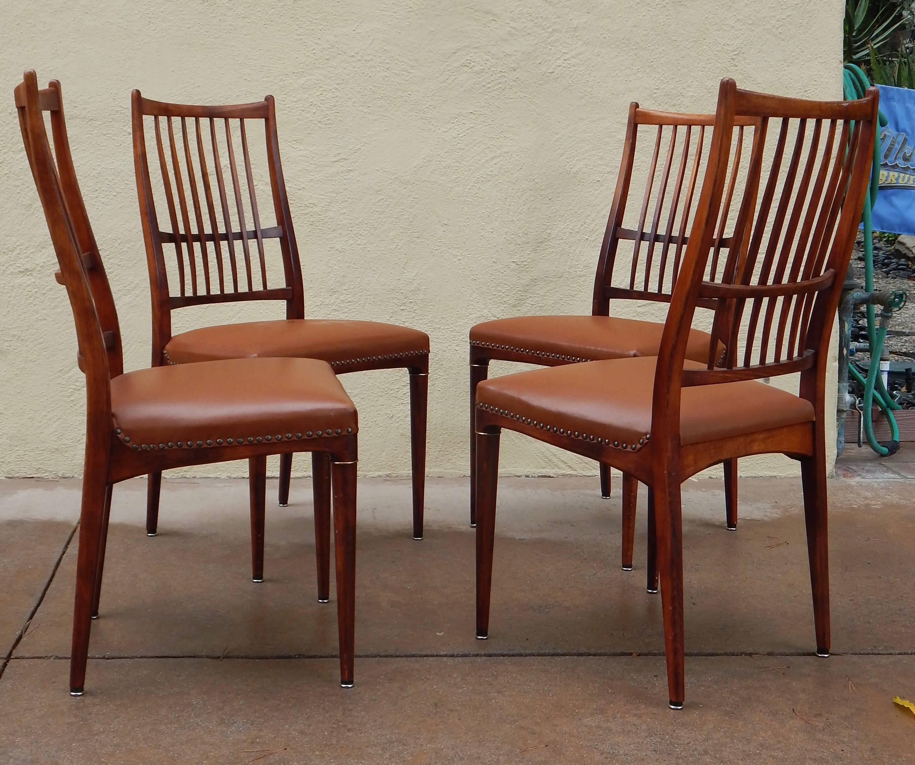 Set of Four Dining Chairs, Denmark, circa 1960 In Excellent Condition In Richmond, VA