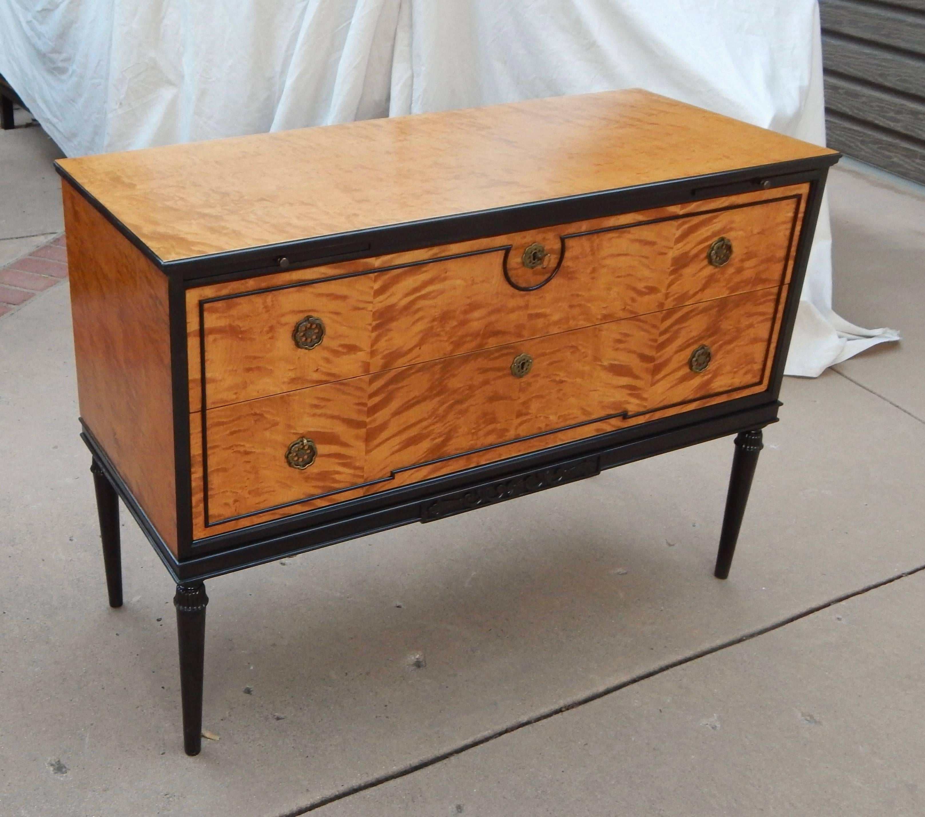 Swedish Biedermeier Revival Chest with Drink Trays, circa 1920 For Sale