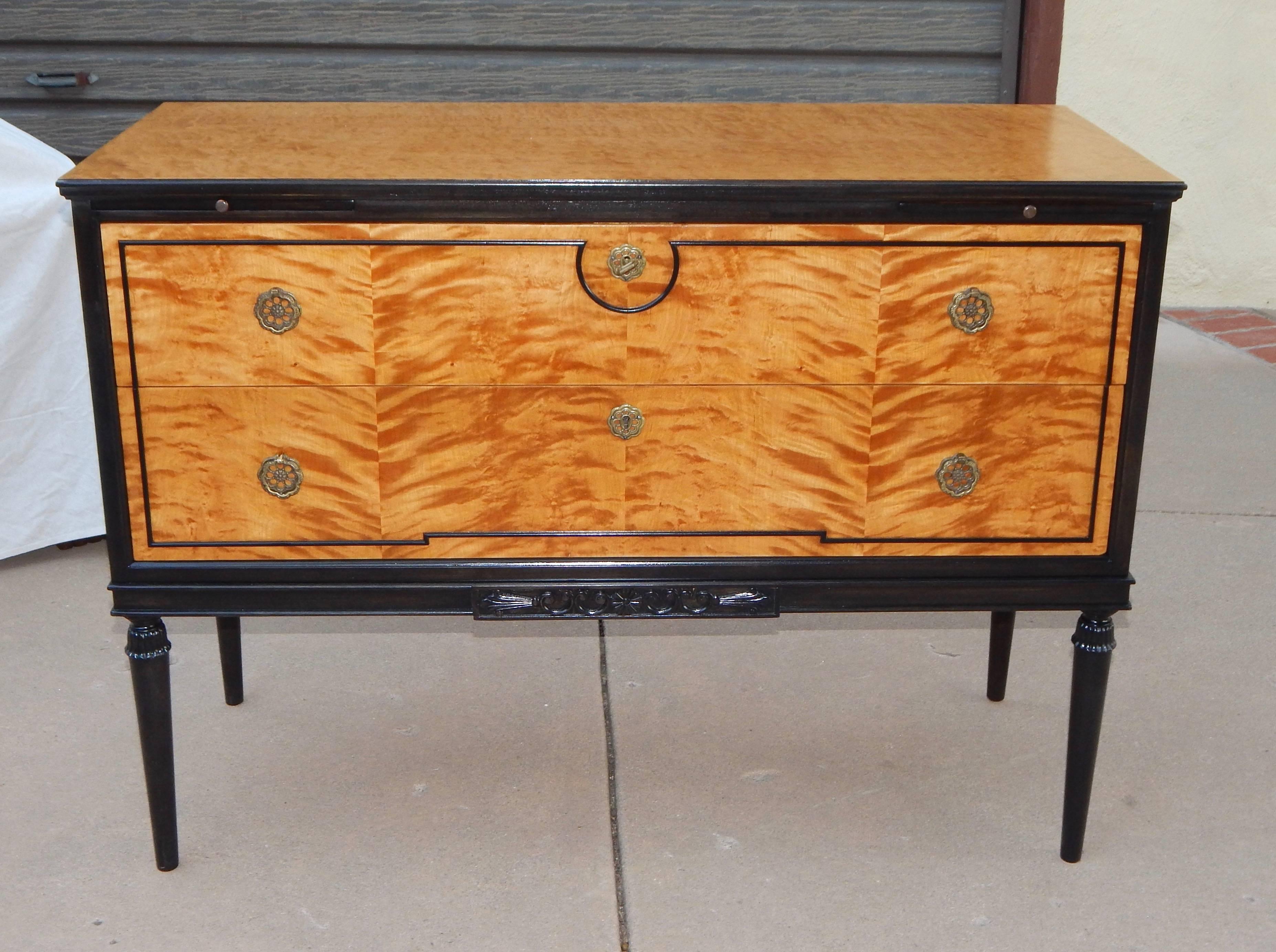 Biedermeier Revival Chest with Drink Trays, circa 1920 In Excellent Condition For Sale In Richmond, VA