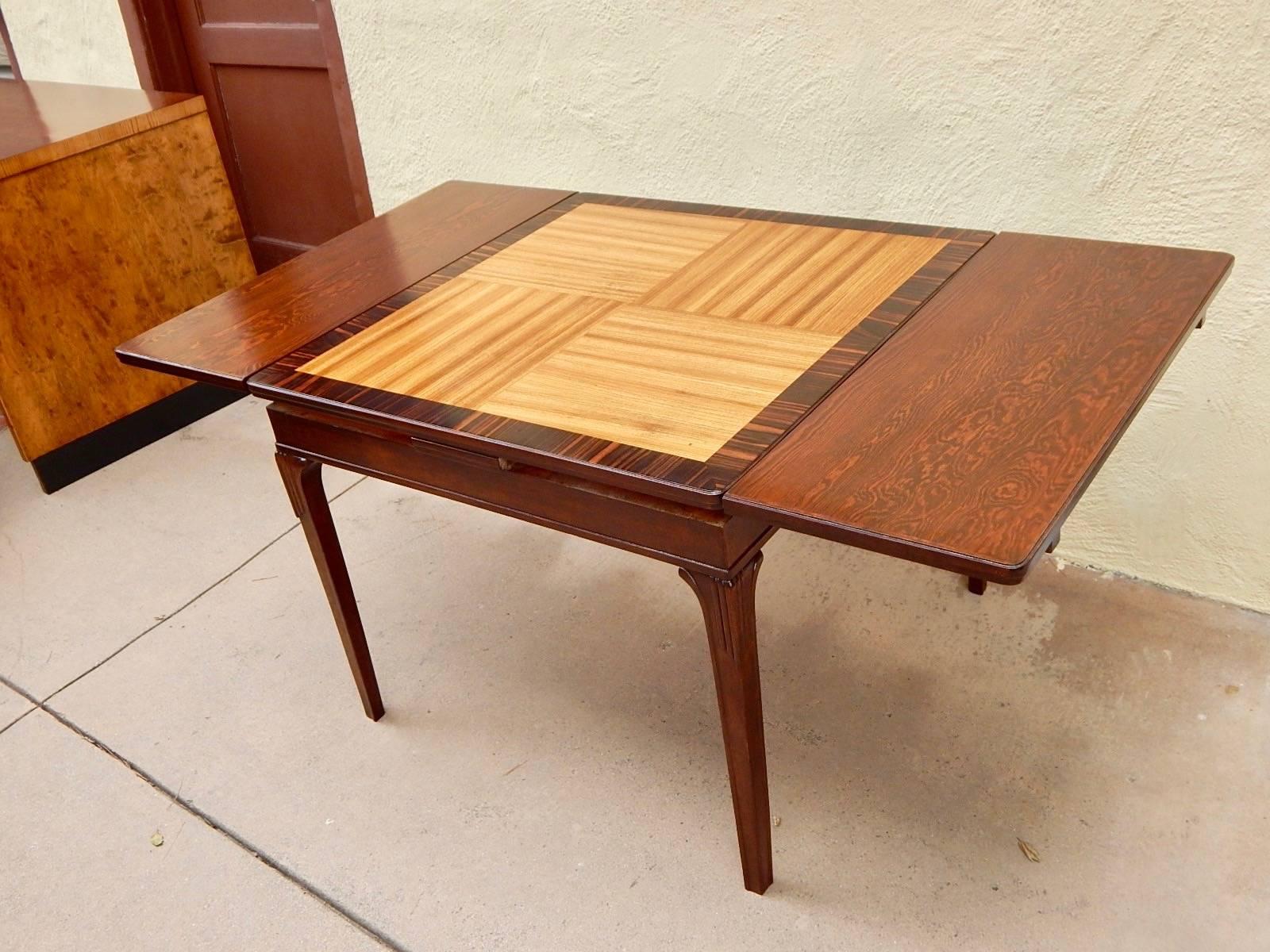 Birch Swedish Art Deco Extendible Side Table by Eric Chambert, circa 1930 For Sale