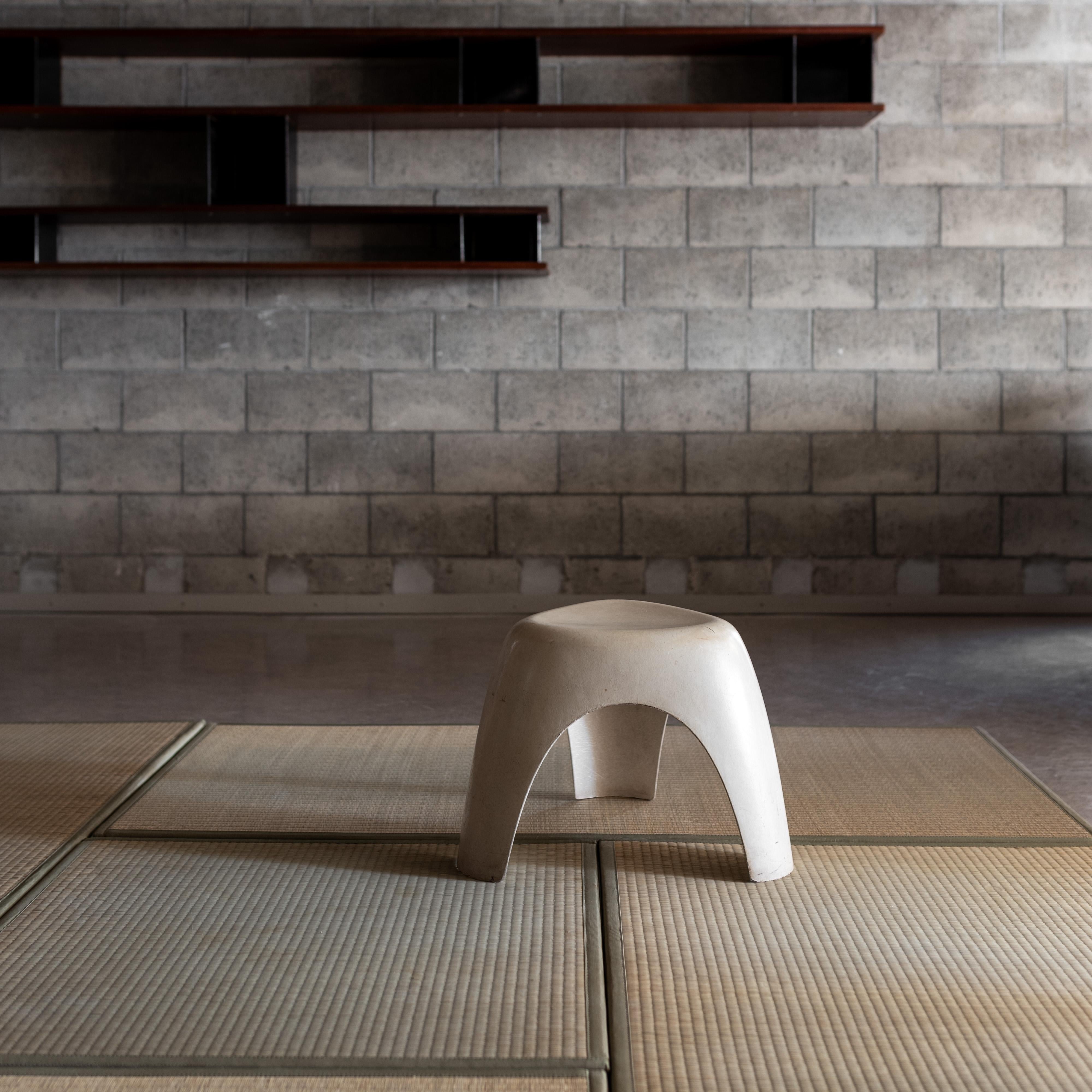 Mid-20th Century Sori Yanagi White Elephant Stool for Kotobuki, 1960s For Sale