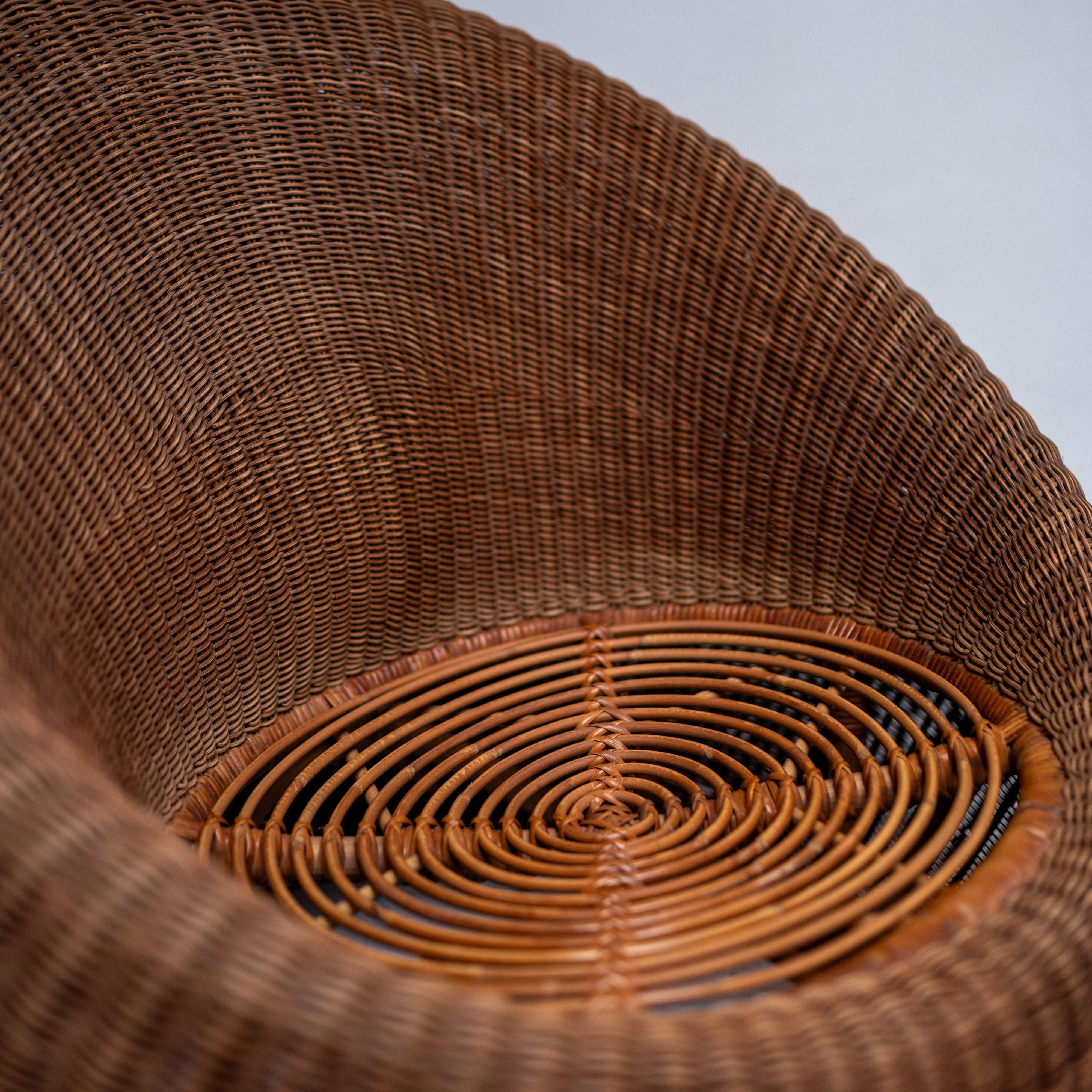 Butaca de ratán de Isamu Kenmochi para Yamakawa Rattan, años 60, Japón siglo XX en venta