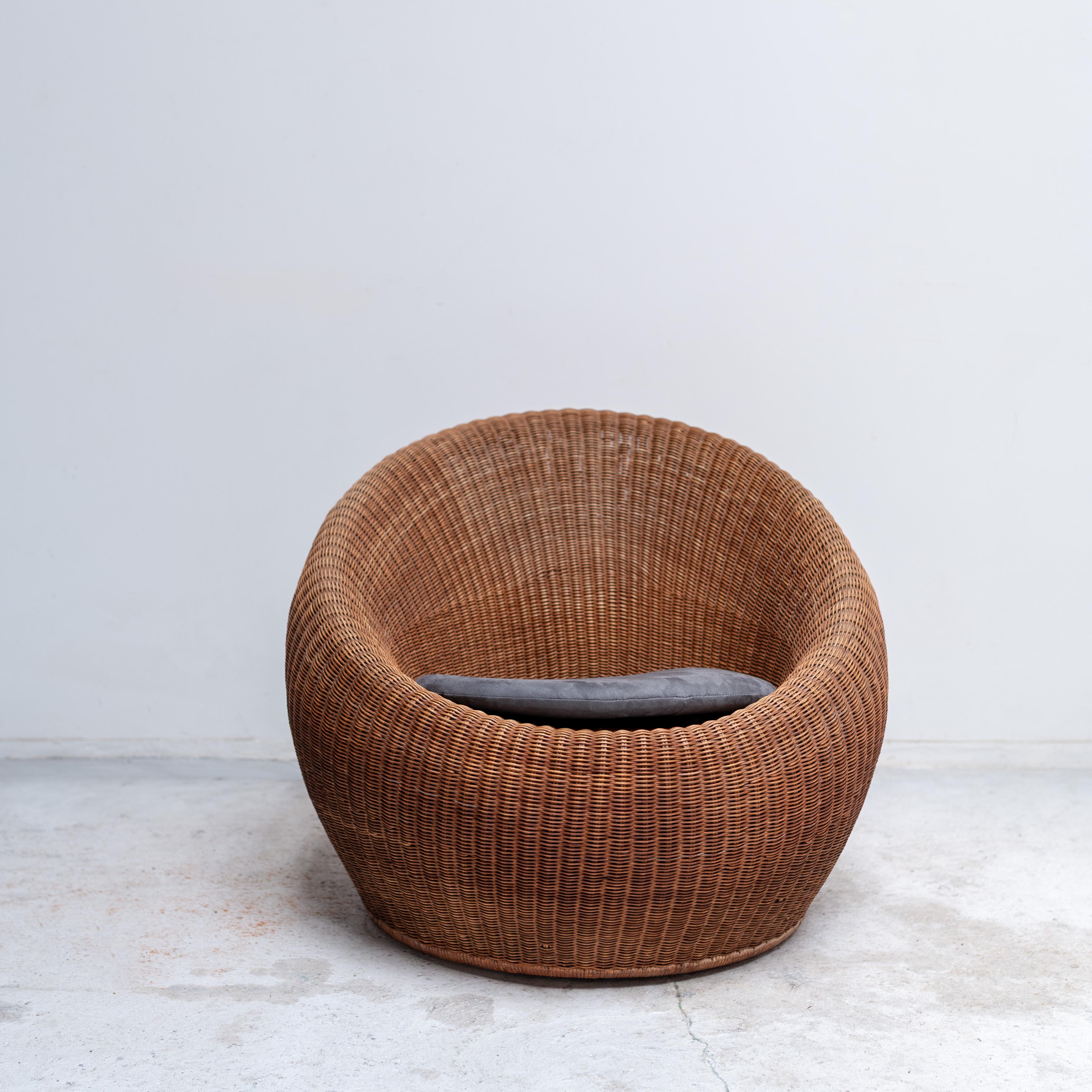 Butaca de ratán de Isamu Kenmochi para Yamakawa Rattan, años 60, Japón en venta 3