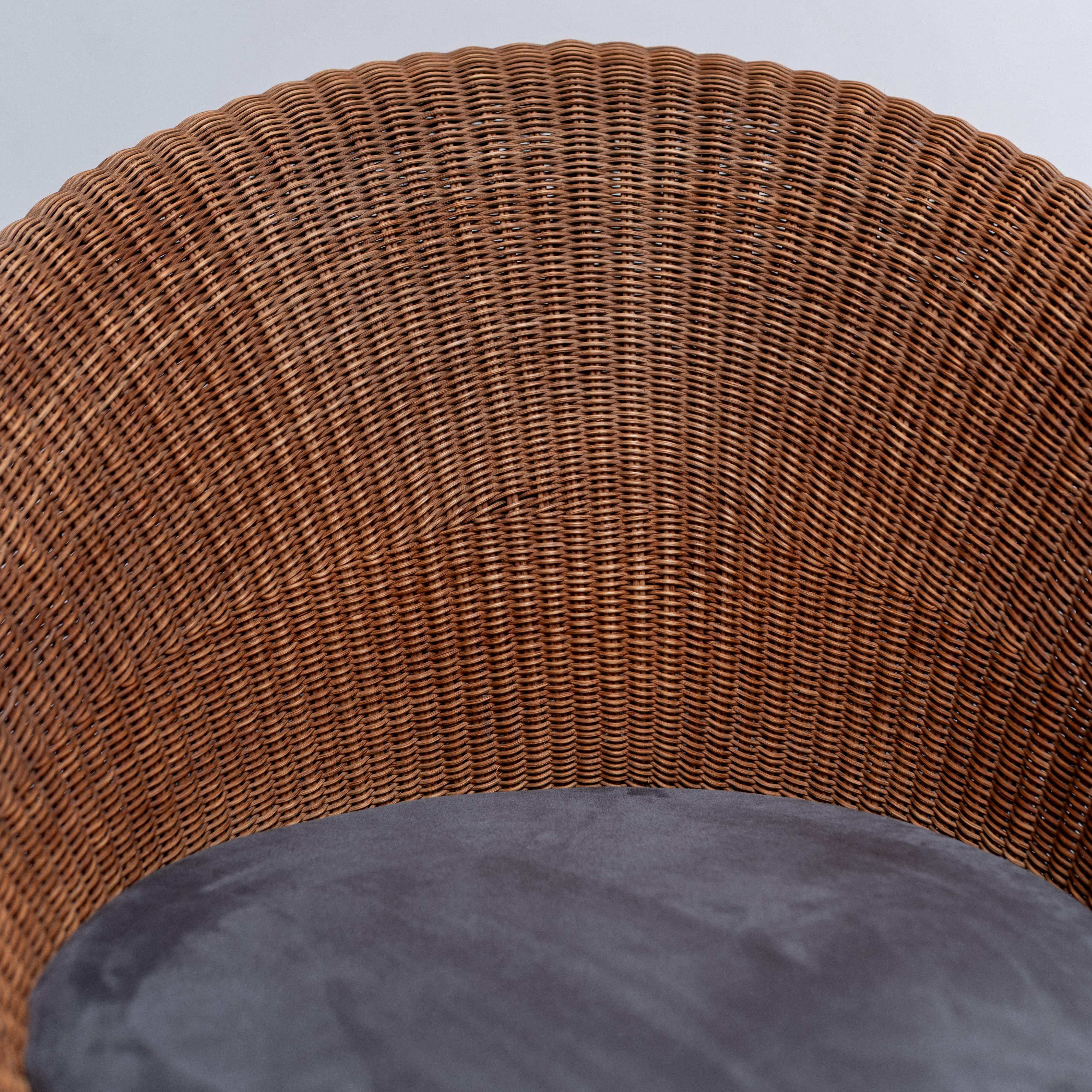 Butaca de ratán de Isamu Kenmochi para Yamakawa Rattan, años 60, Japón en venta 4
